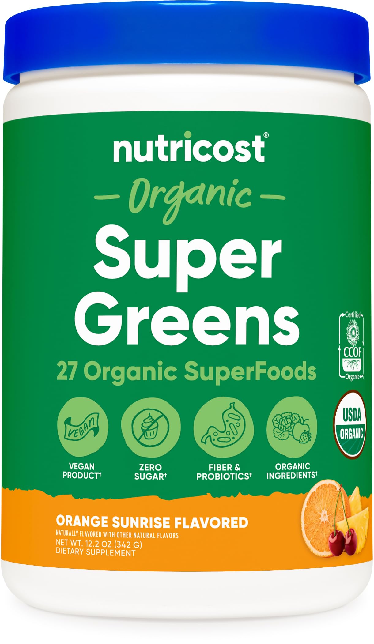 Foto 2 pulgar | Super Greens Powder Nutricost Organic 30 Porciones De Naranja - Venta Internacional.