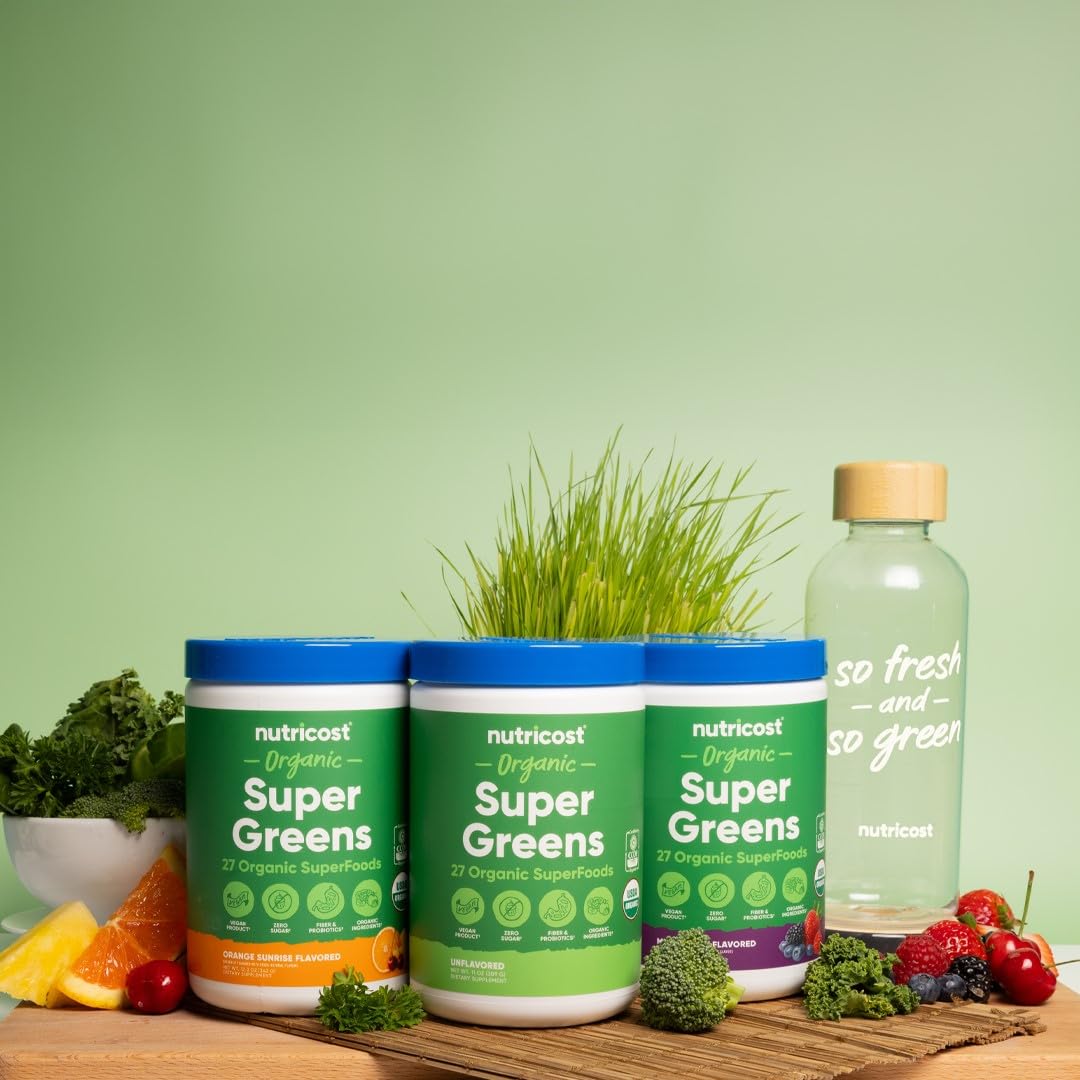 Foto 4 pulgar | Super Greens Powder Nutricost Organic 30 Porciones De Naranja - Venta Internacional.