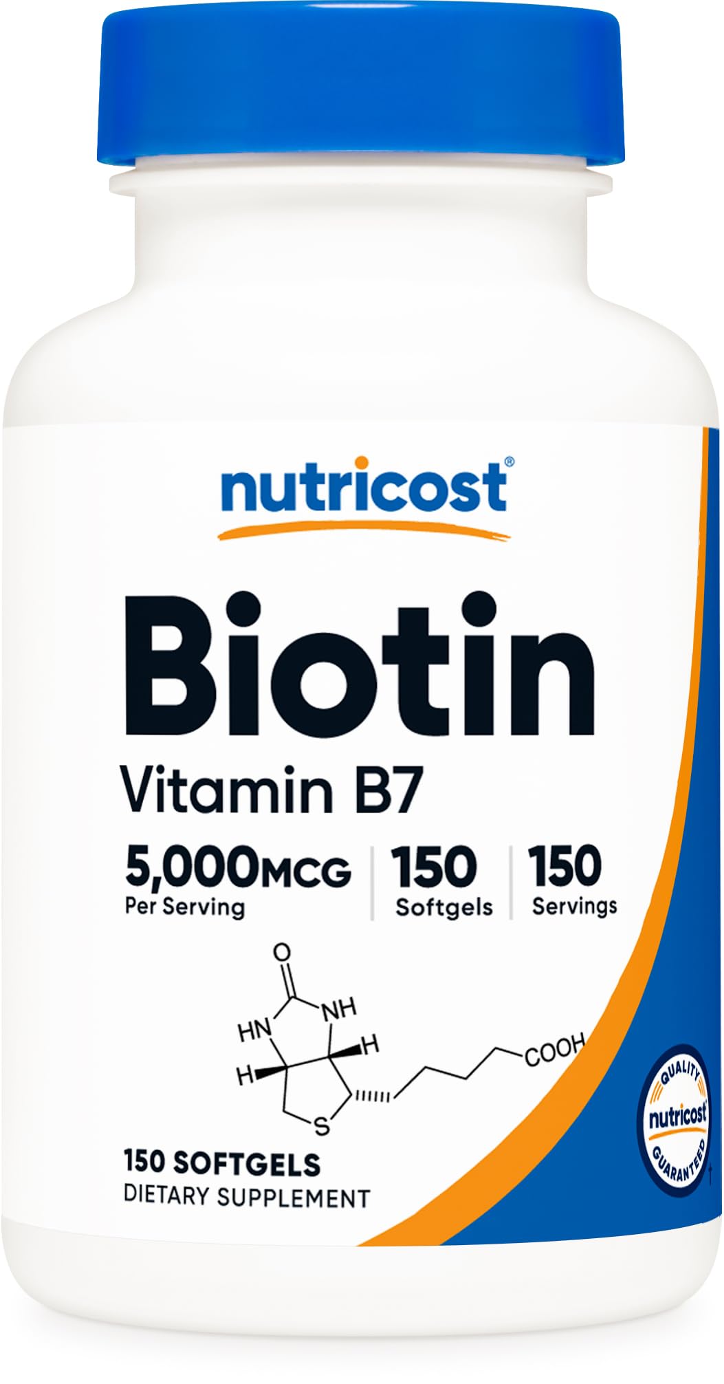 Foto 2 pulgar | Suplemento Nutricost De Biotina De 5000 Mcg En Aceite De Coco, 150 Cápsulas Blandas - Venta Internacional.