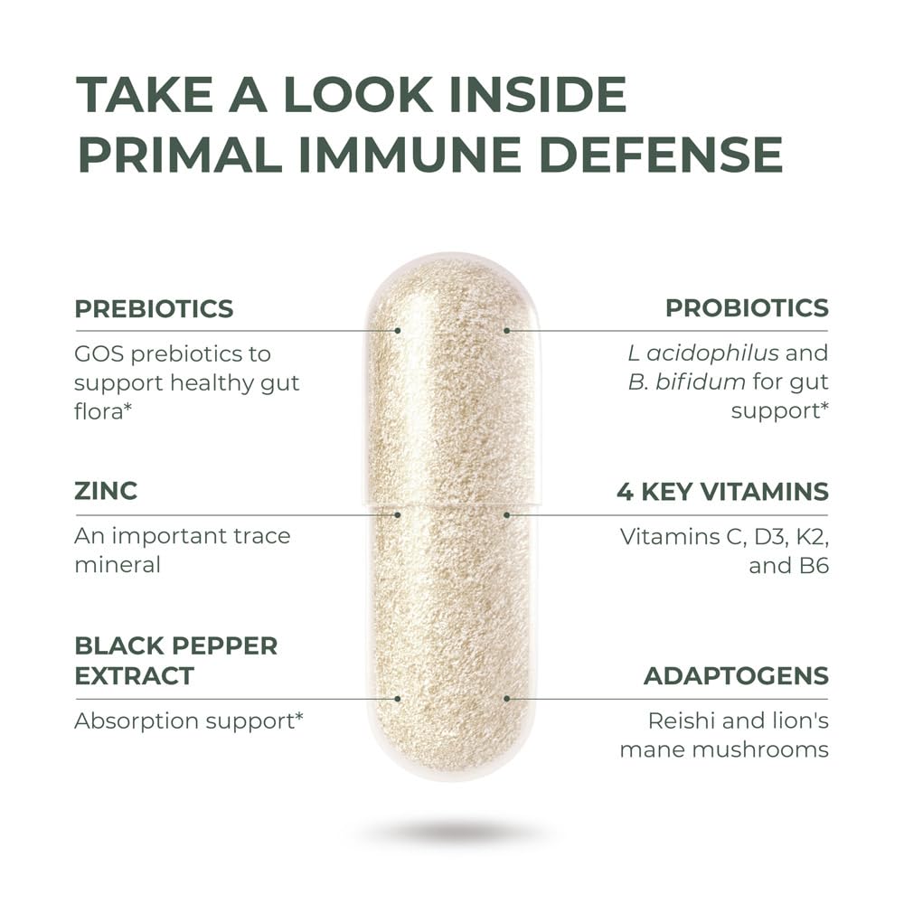 Foto 4 | Suplemento Primal Harvest Primal Immune Defense 10 En 1, 60 Cápsulas - Venta Internacional.