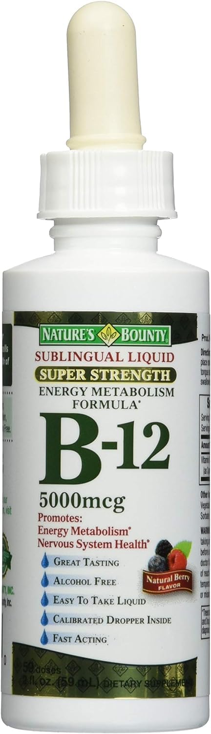 Foto 2 pulgar | Suplemento Nature's Bounty B-12 Líquido Sublingual De 5000 Mcg, 60 Ml - Venta Internacional.