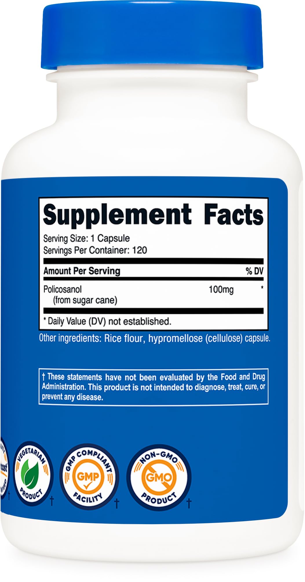Foto 6 pulgar | Suplemento Nutricost Policosanol 100 Mg 120 Cápsulas - Venta Internacional.