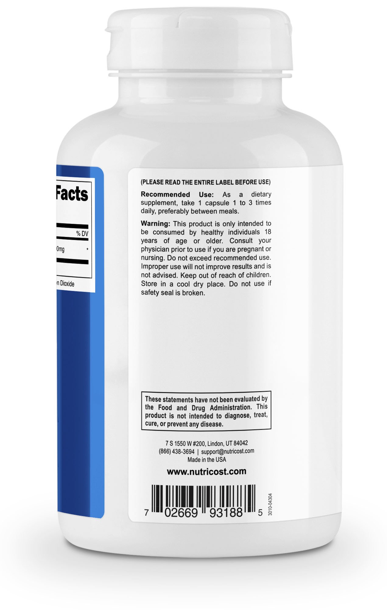 Foto 4 pulgar | Suplemento Nutricost L-tirosina 500 Mg 180 Cápsulas - Venta Internacional.
