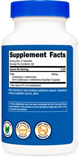 Foto 5 | Suplemento Nutricost Sam-e (s-adenosil-l-metionina) 400 Mg - Venta Internacional.