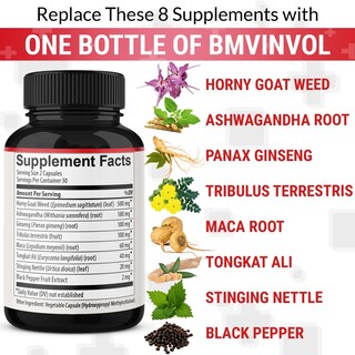 Foto 2 | Suplemento Bmvinvol Horny Goat Weed Con Panax Ginseng 120 Cápsulas - Venta Internacional.