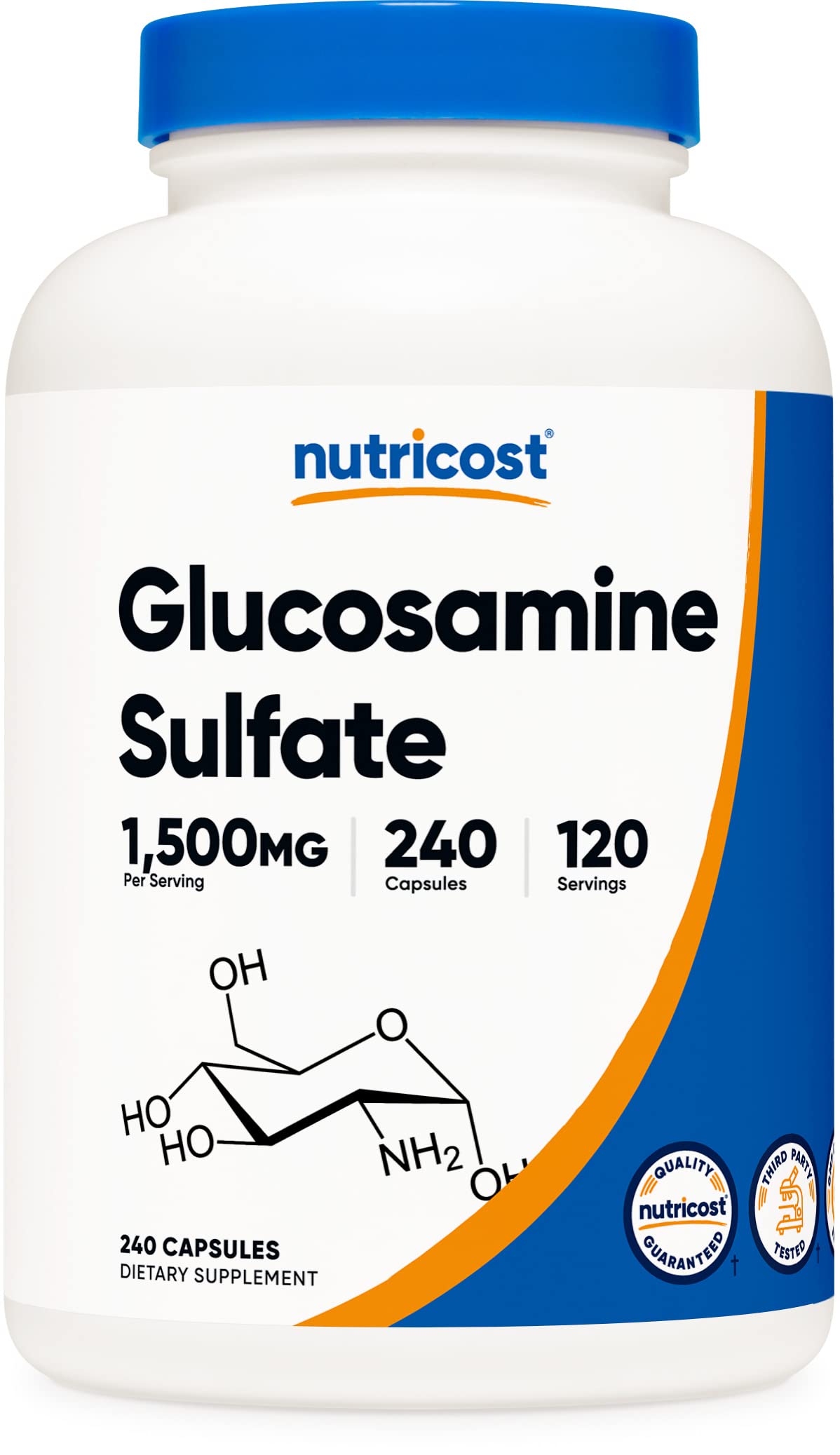 Foto 2 pulgar | Suplemento Nutricost Sulfato De Glucosamina 750 Mg 240 Cápsulas - Venta Internacional.