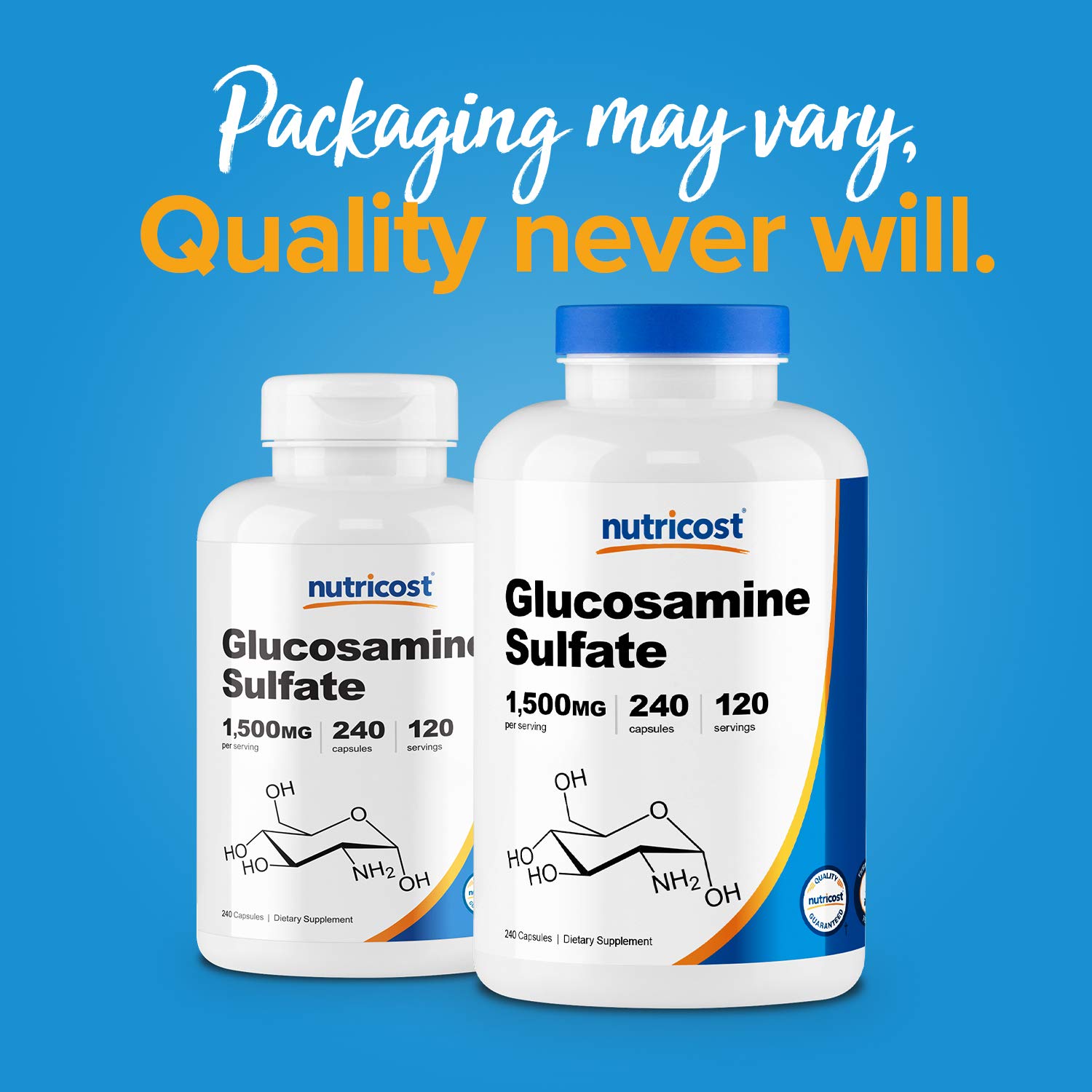 Foto 4 pulgar | Suplemento Nutricost Sulfato De Glucosamina 750 Mg 240 Cápsulas - Venta Internacional.