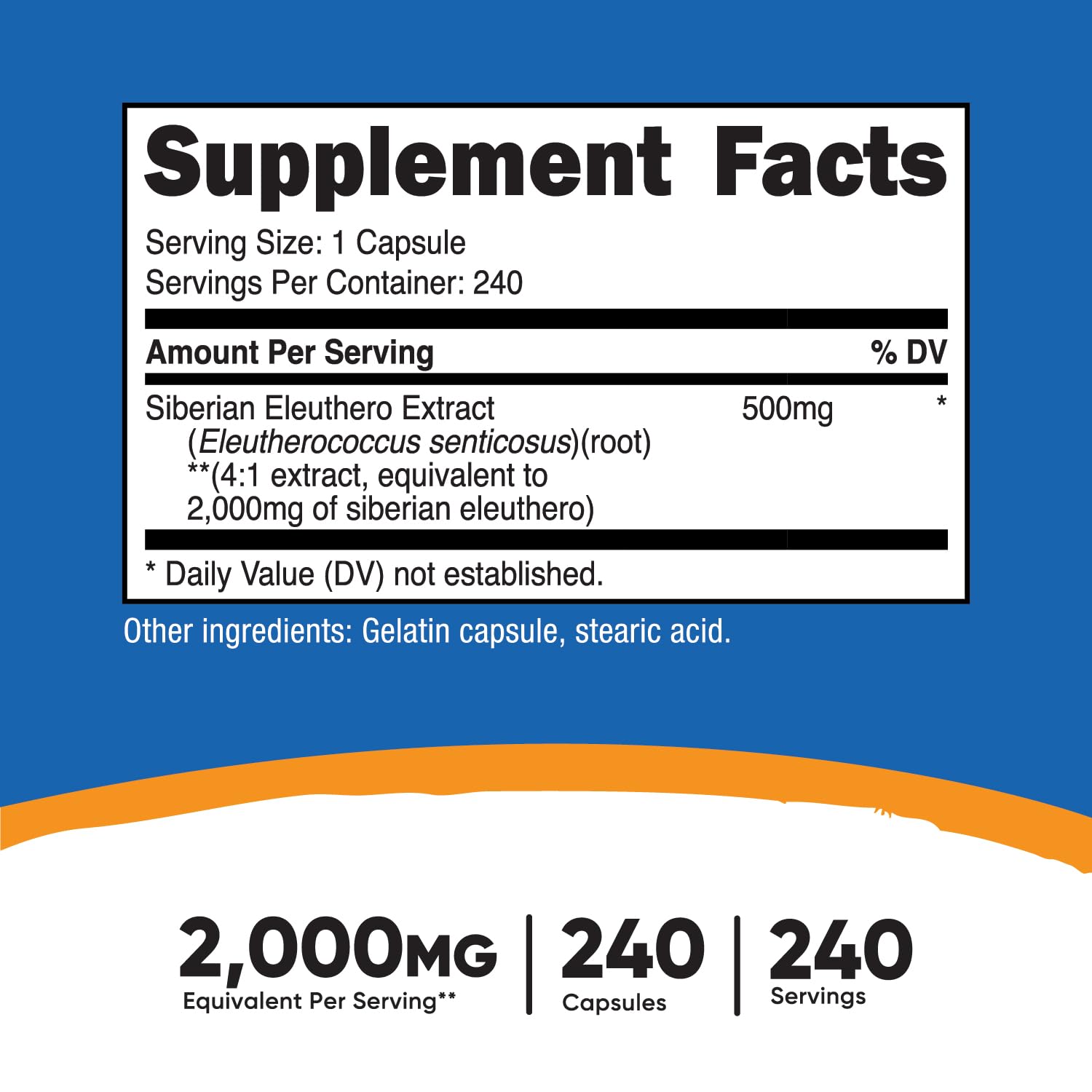 Foto 3 pulgar | Suplemento Nutricost Siberian Eleuthero 500 Mg 240 Cápsulas - Venta Internacional.