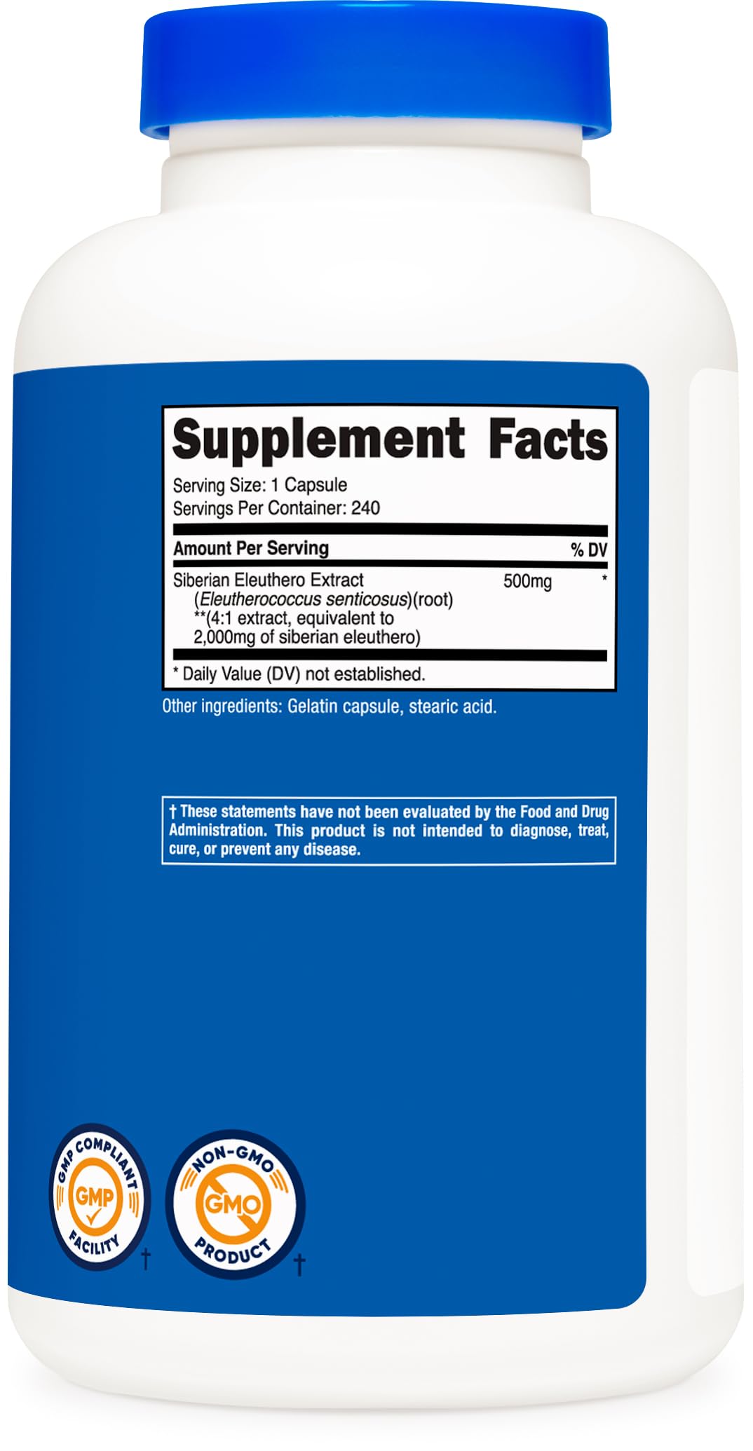 Foto 6 pulgar | Suplemento Nutricost Siberian Eleuthero 500 Mg 240 Cápsulas - Venta Internacional.