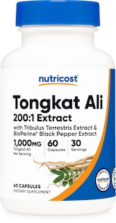Foto 1 | Suplemento Nutricost Tongkat Ali, 1 G, 60 Cápsulas Con Tribulus Terrestris - Venta Internacional.