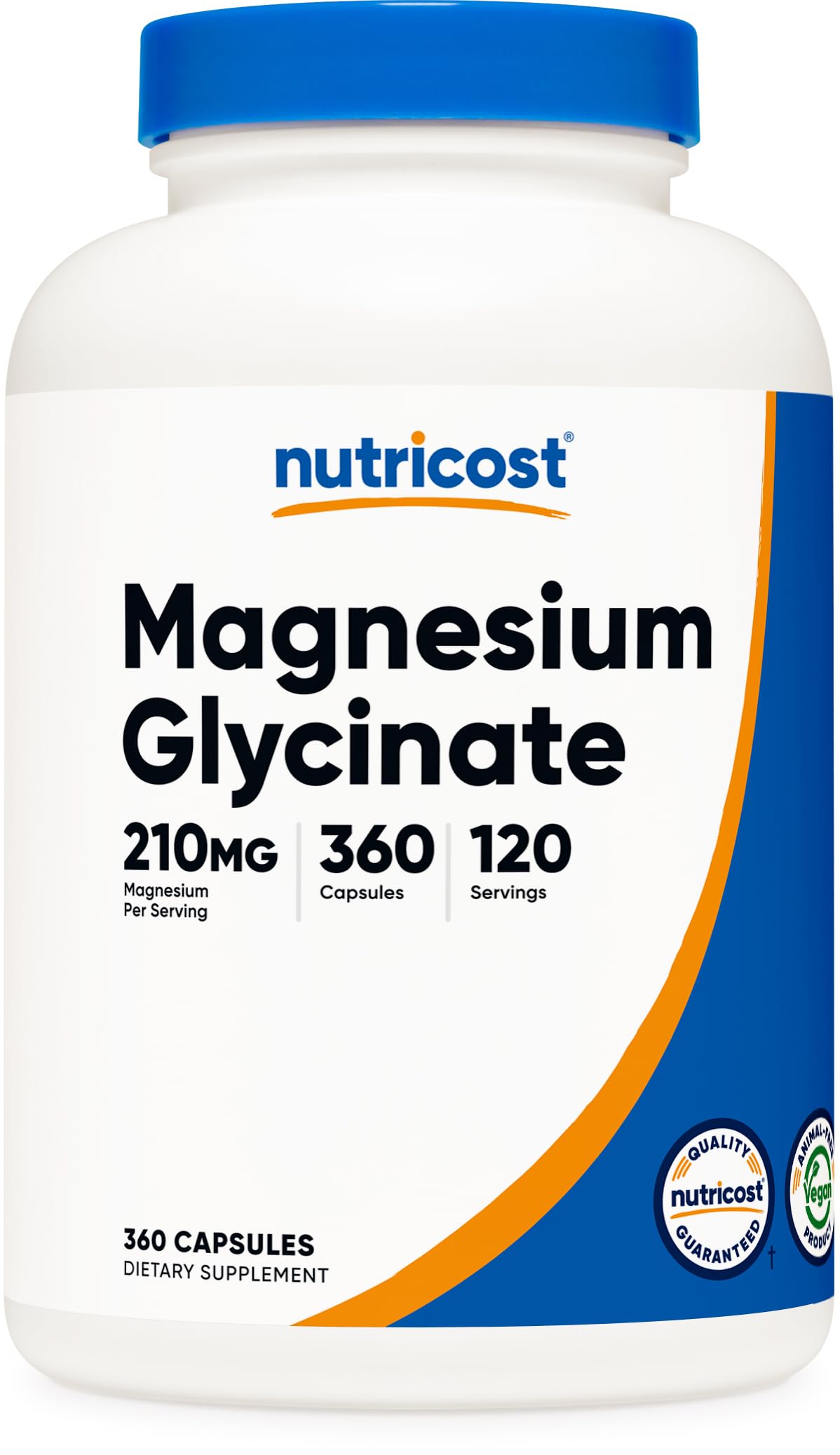 Foto 2 pulgar | Suplemento De Glicinato De Magnesio Nutricost 210 Mg 360 Cápsulas - Venta Internacional.
