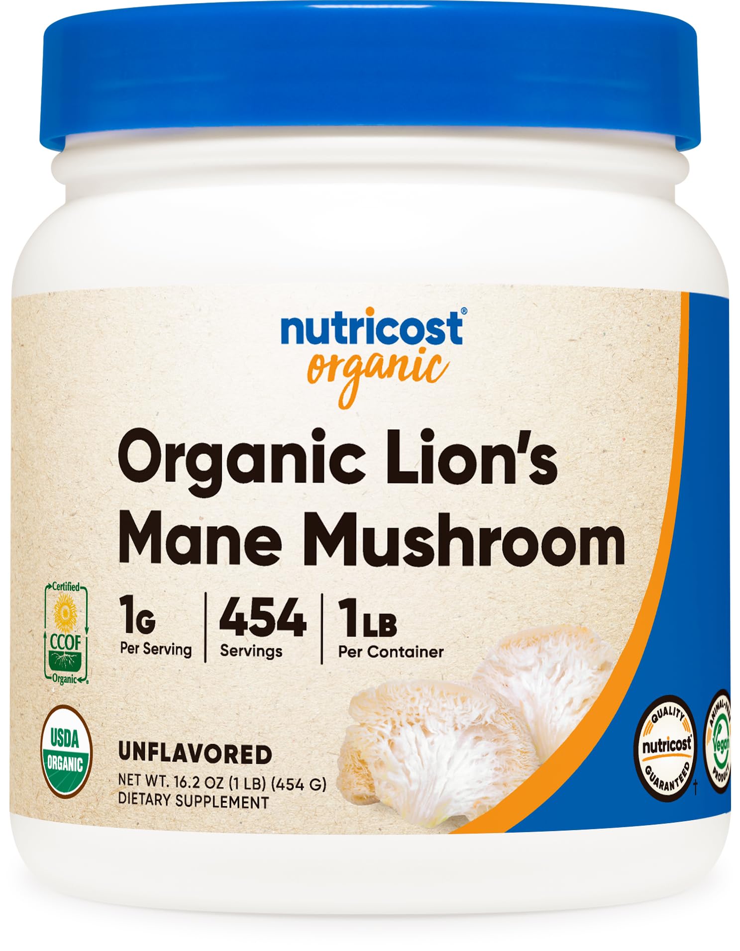 Foto 2 pulgar | Polvo De Hongos Nutricost Organic Lion's Mane 454 G - Venta Internacional.