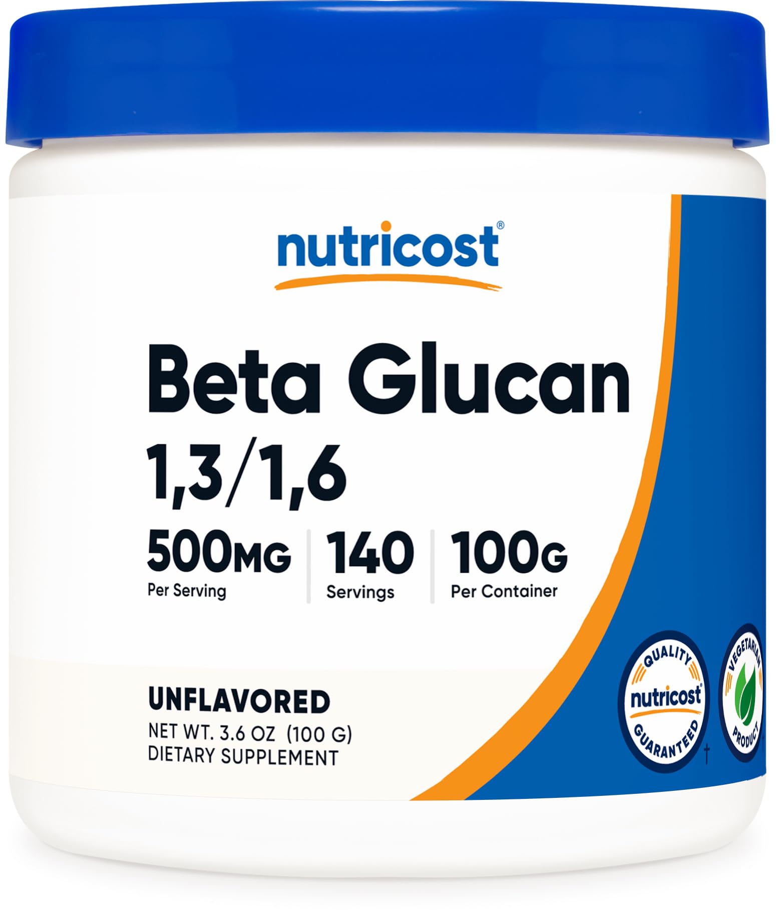 Beta Glucano en Polvo Nutricost 100g 1,3/1,6 Sin OGM - Venta Internacional