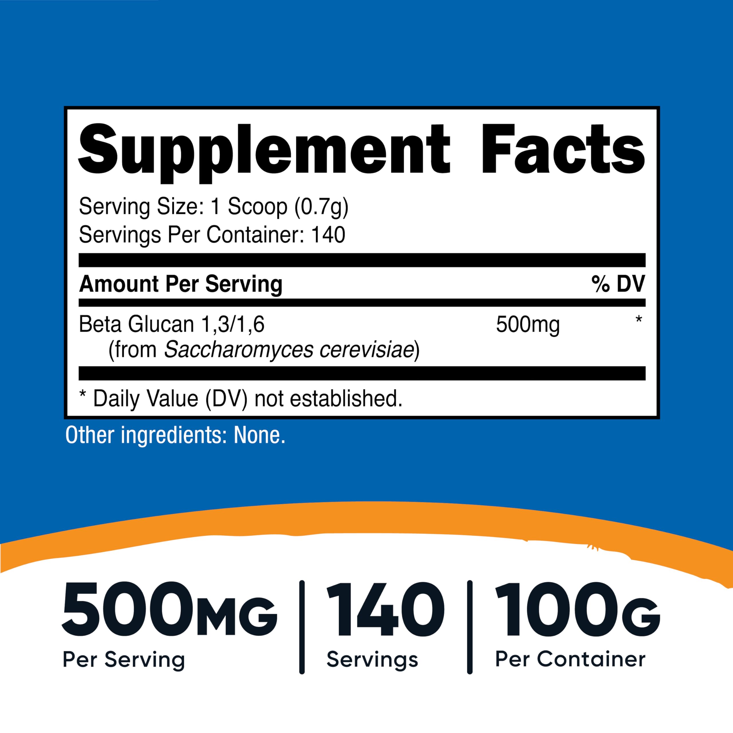 Foto 3 pulgar | Beta Glucano en Polvo Nutricost 100g 1,3/1,6 Sin OGM - Venta Internacional