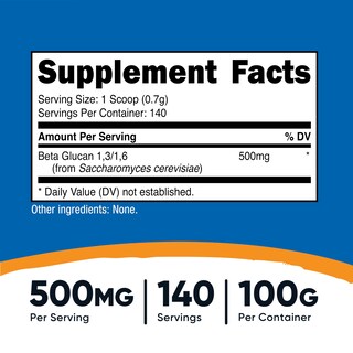 Foto 2 | Beta Glucano en Polvo Nutricost 100g 1,3/1,6 Sin OGM - Venta Internacional