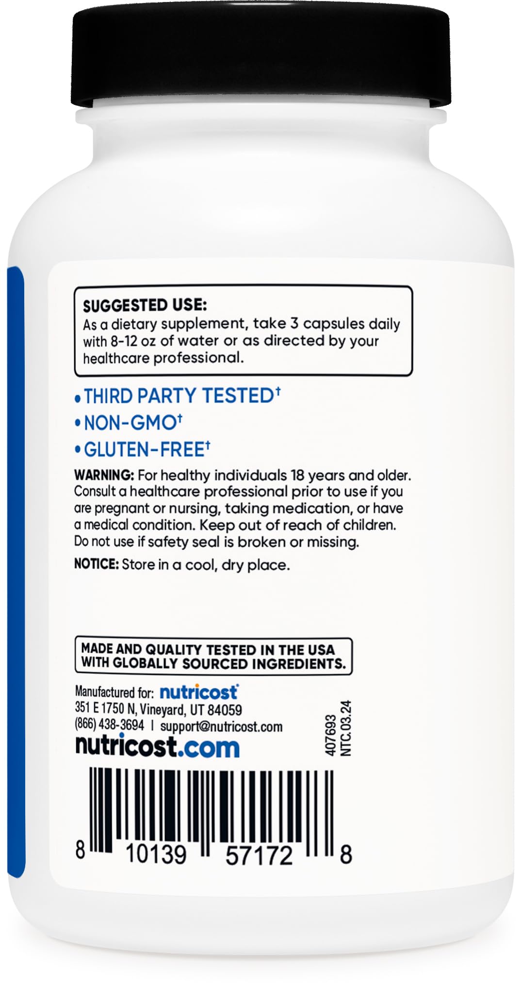 Foto 5 pulgar | Suplemento Nutricost Myhmb En Cápsulas 1500 Mg De Calcio Hmb 120 - Venta Internacional.