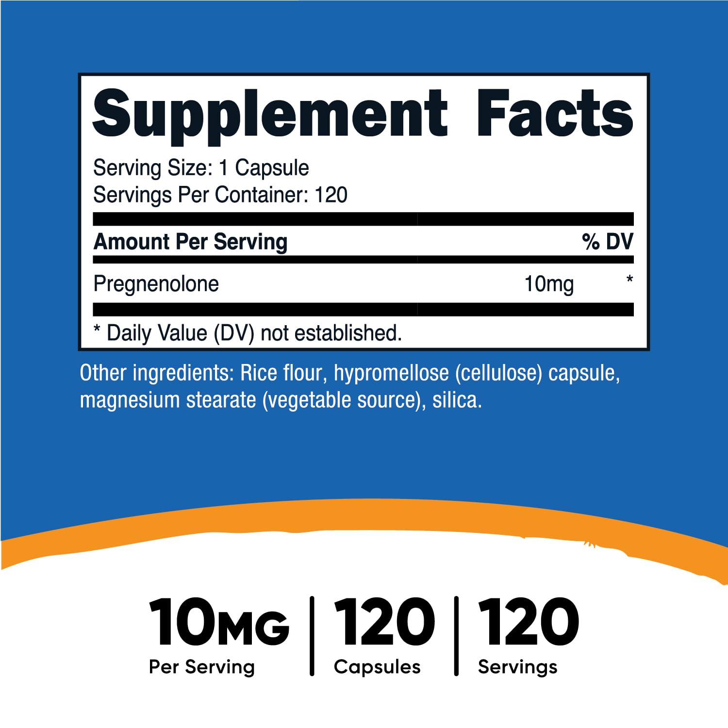 Foto 3 pulgar | Suplemento Nutricost Pregnenolone 10 Mg 120 Cápsulas - Venta Internacional.