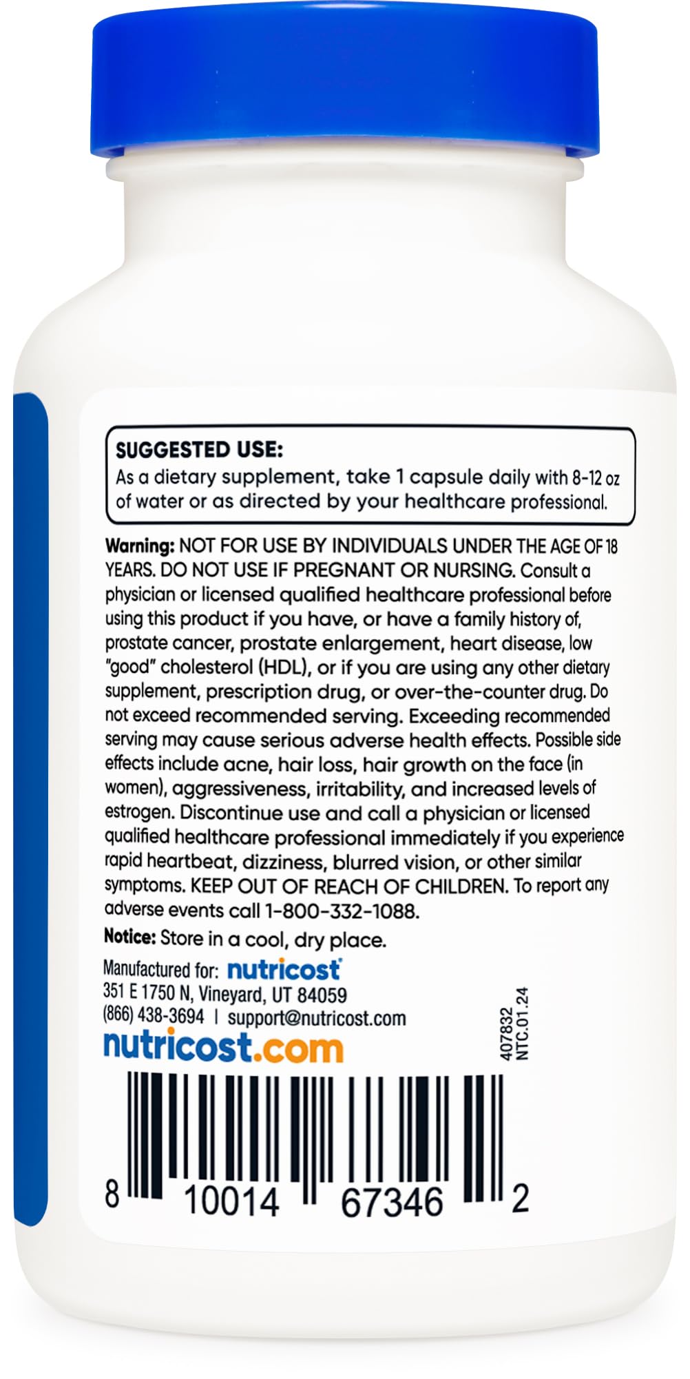 Foto 5 pulgar | Suplemento Nutricost Pregnenolone 10 Mg 120 Cápsulas - Venta Internacional.