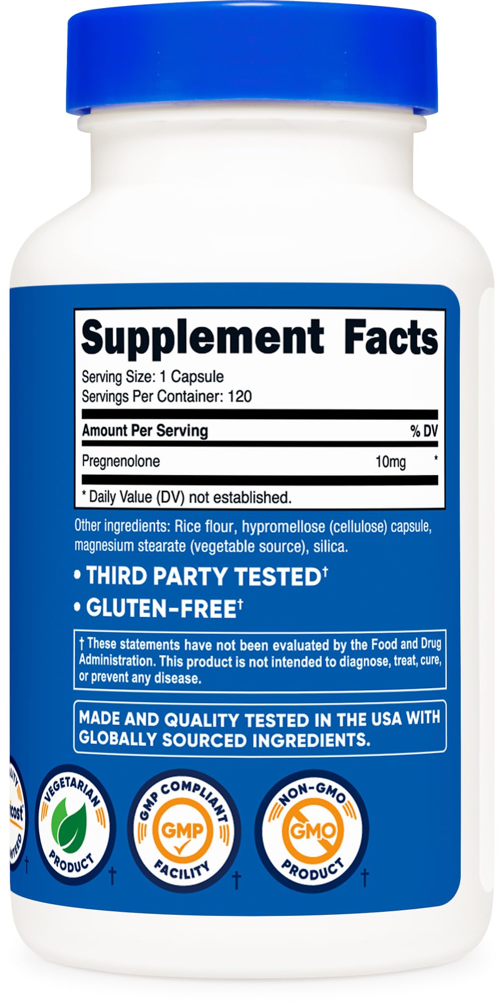 Foto 6 pulgar | Suplemento Nutricost Pregnenolone 10 Mg 120 Cápsulas - Venta Internacional.
