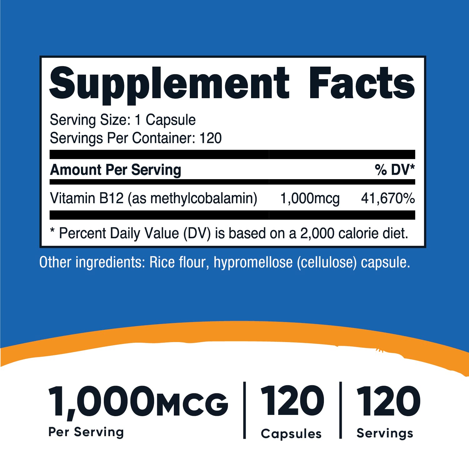 Foto 3 pulgar | Suplemento Nutricost De Vitamina B12 1000 Mcg 120 Cápsulas - Venta Internacional.