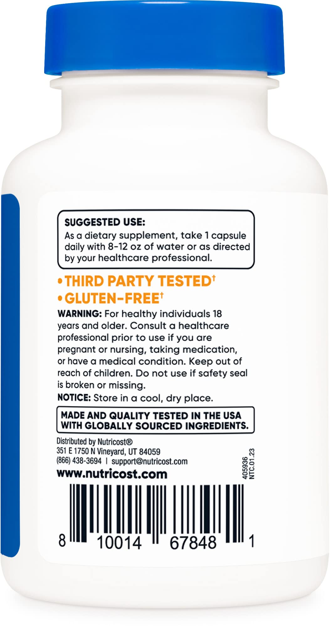 Foto 4 pulgar | Suplemento Nutricost De Vitamina B12 1000 Mcg 120 Cápsulas - Venta Internacional.