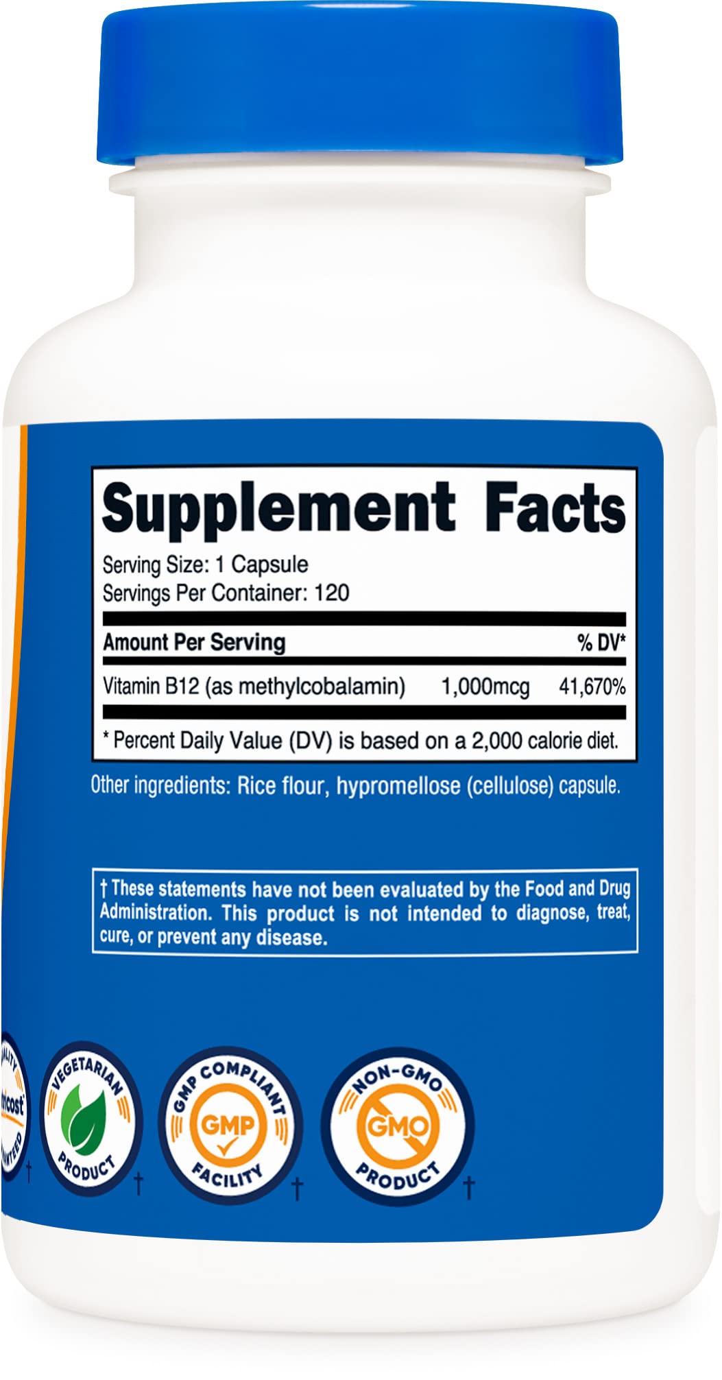 Foto 5 pulgar | Suplemento Nutricost De Vitamina B12 1000 Mcg 120 Cápsulas - Venta Internacional.