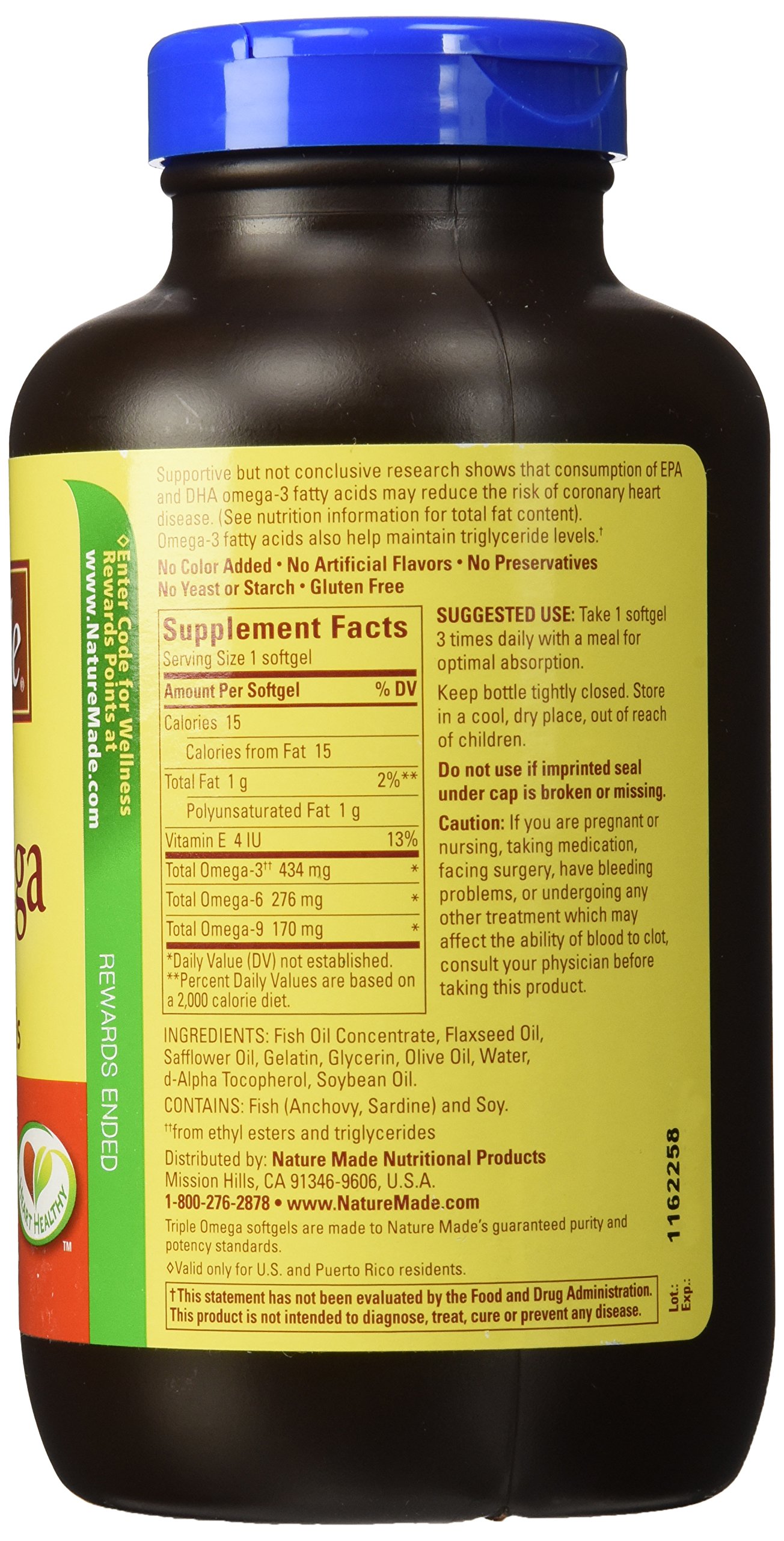 Foto 3 pulgar | Suplemento Nature Made Triple Omega 3 6 9 180 Cápsulas Blandas - Venta Internacional.