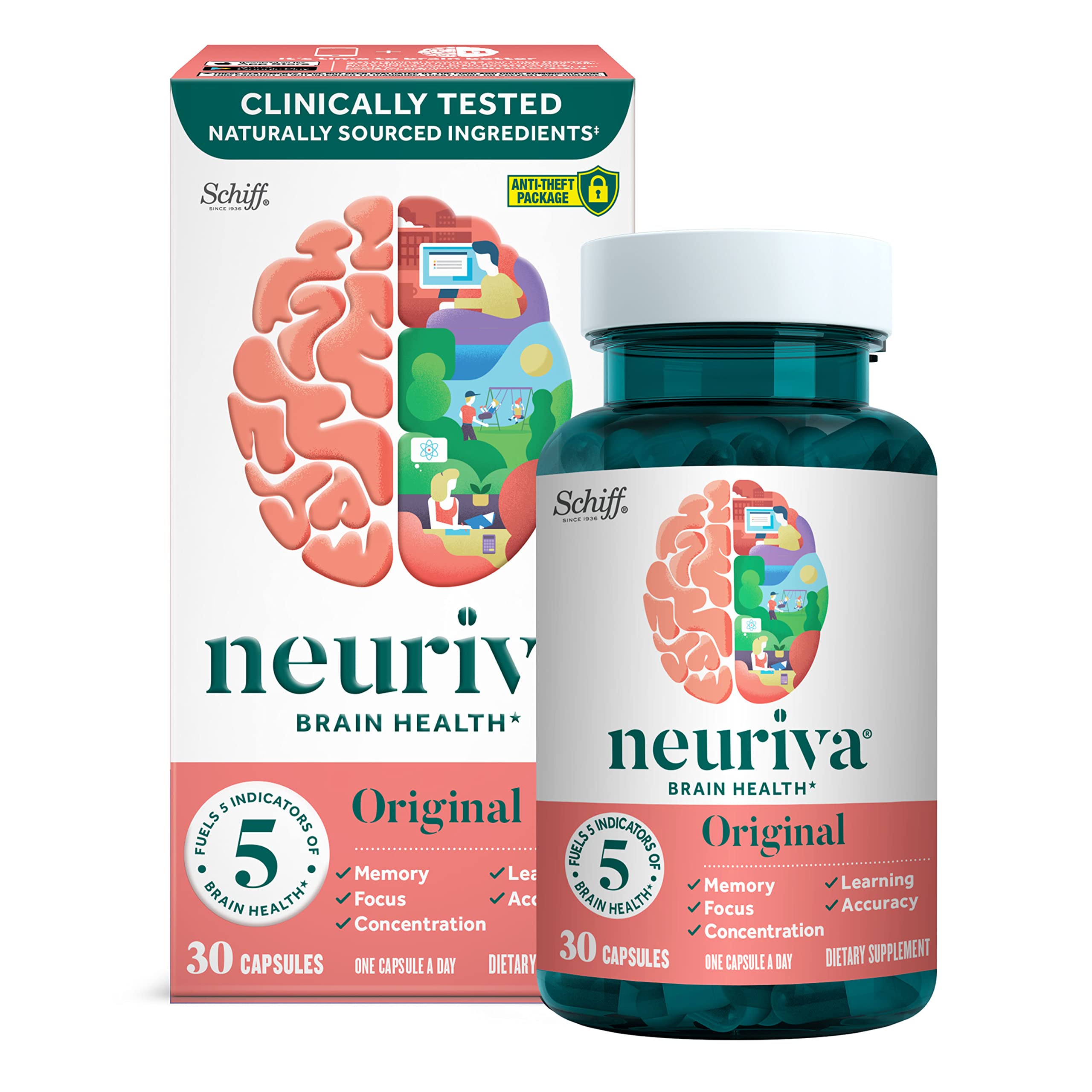 Foto 1 | Suplemento Cerebral Neuriva Original Memory Focus 30 Cápsulas - Venta Internacional.