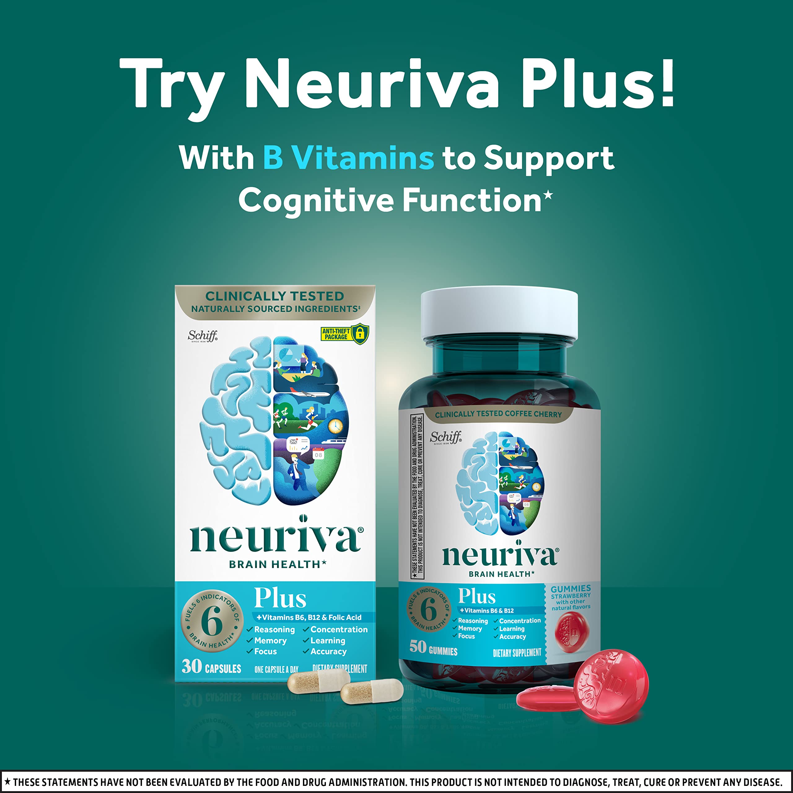 Foto 6 | Suplemento Cerebral Neuriva Original Memory Focus 30 Cápsulas - Venta Internacional.