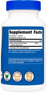Foto 4 | Suplemento Nutricost De Raíz De Bardana 500 Mg 120 Cápsulas - Venta Internacional.