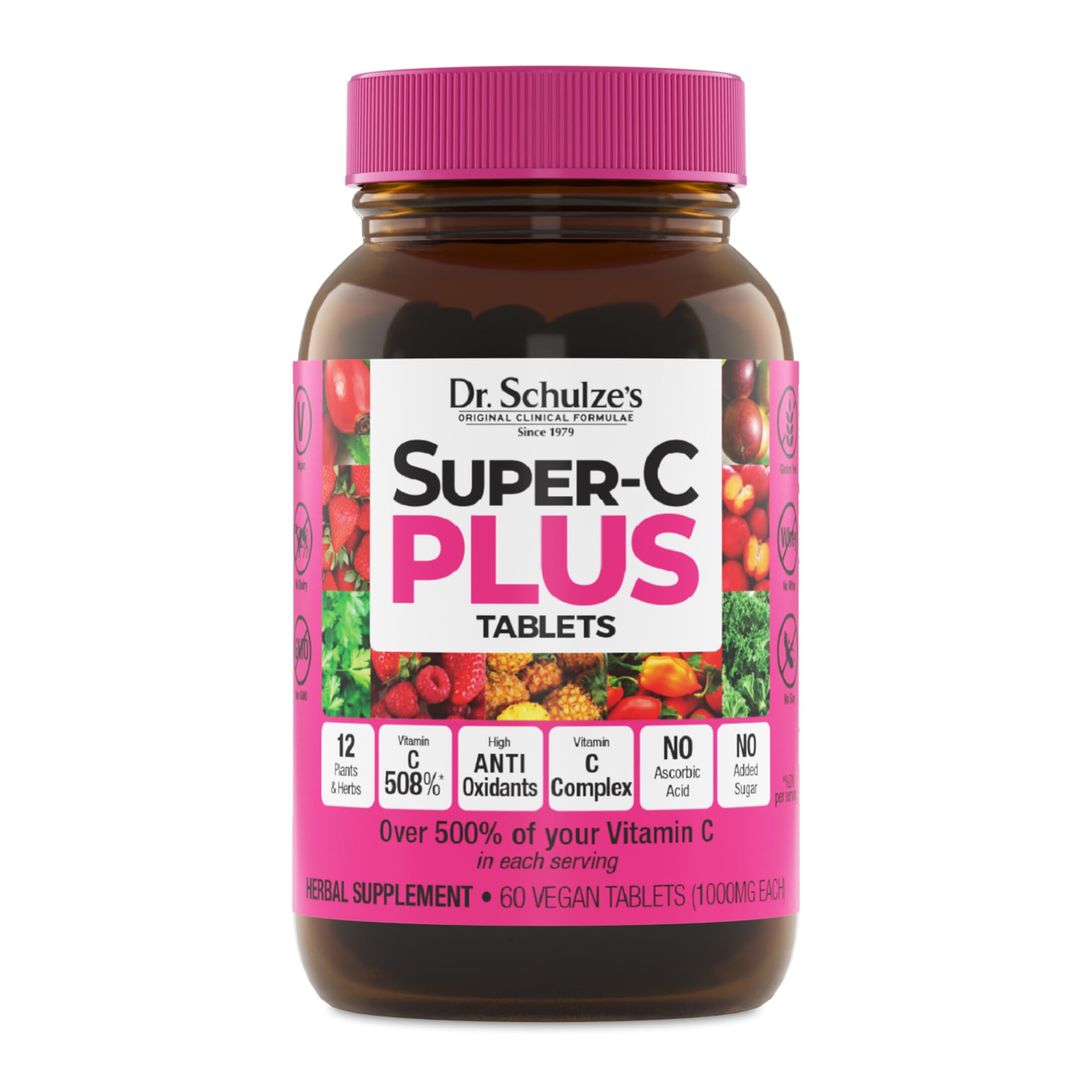 Foto 2 pulgar | Tabletas Masticables De Vitamina C Dr. Schulze's Super-c Plus 1000 Mg - Venta Internacional.