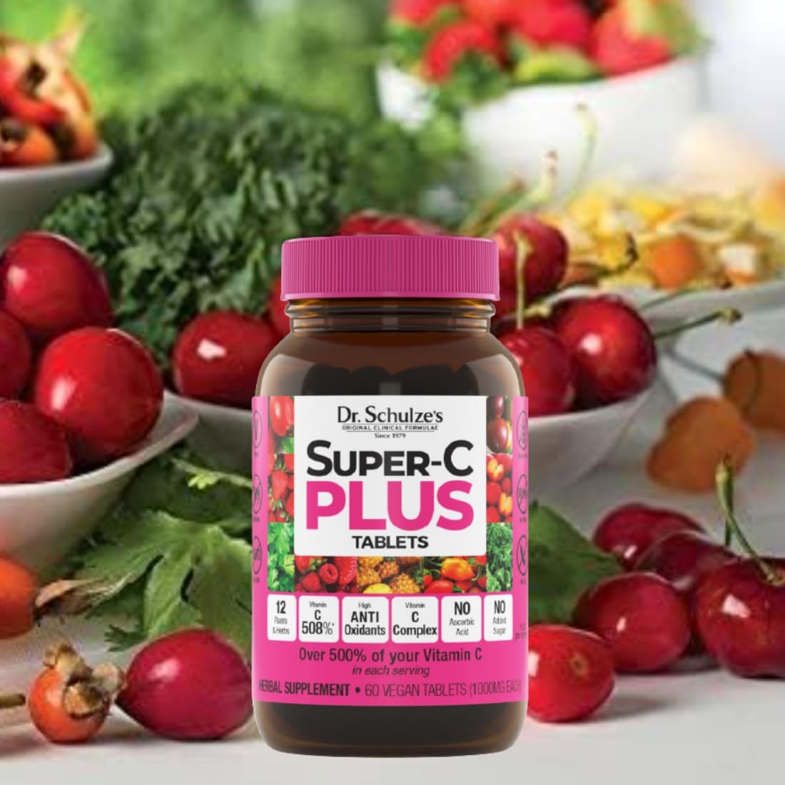 Foto 7 | Tabletas Masticables De Vitamina C Dr. Schulze's Super-c Plus 1000 Mg - Venta Internacional.
