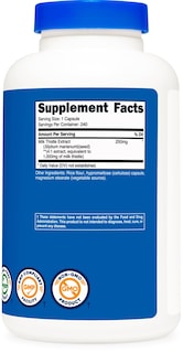Foto 4 | Suplemento Nutricost Milk Thistle 250 Mg (1000 Mg) 240 Cápsulas - Venta Internacional.