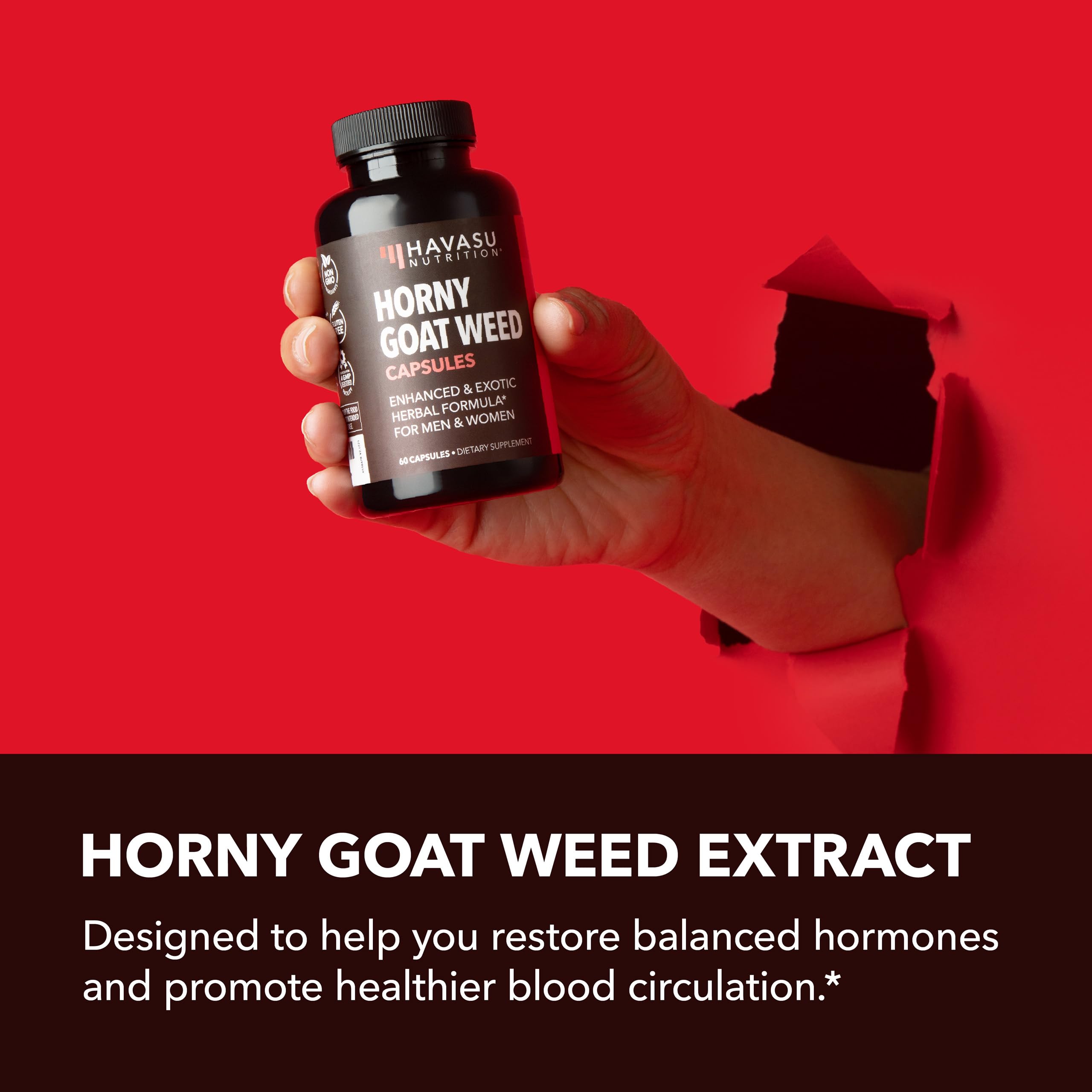 Foto 5 pulgar | Suplemento Herbario Havasu Nutrition Horny Goat Weed 1 Mes - Venta Internacional.