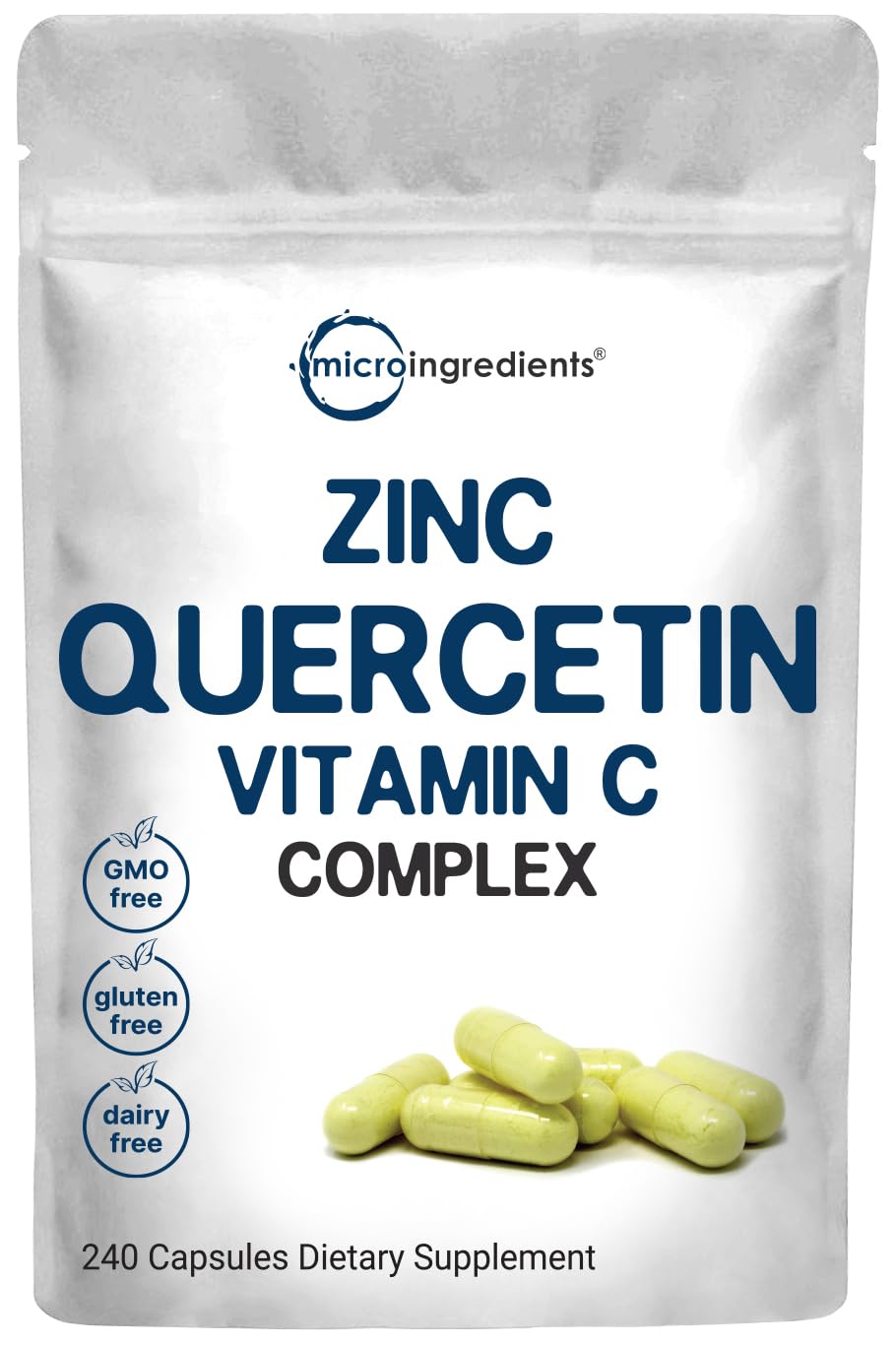 Foto 2 pulgar | Suplementos, Microingredientes, Quercetina, 500 Mg De Vitamina C, 500 Mg De Zinc, 50 Mg, 240 Cápsulas - Venta Inter