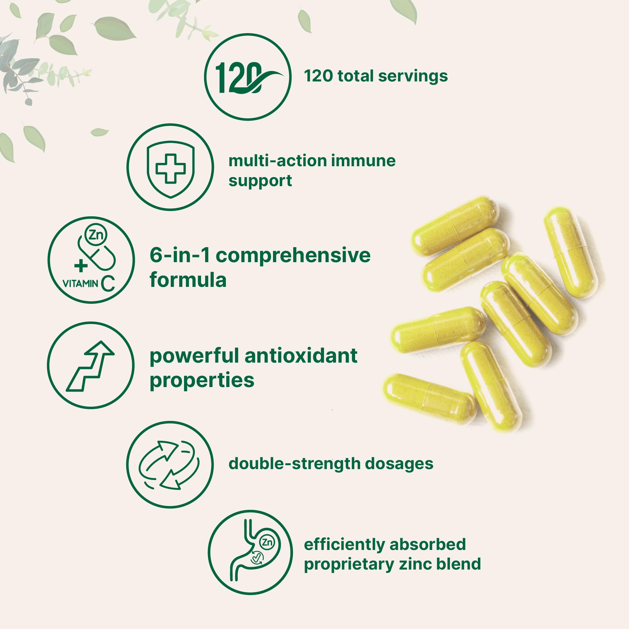 Foto 4 pulgar | Suplementos, Microingredientes, Quercetina, 500 Mg De Vitamina C, 500 Mg De Zinc, 50 Mg, 240 Cápsulas - Venta Inter