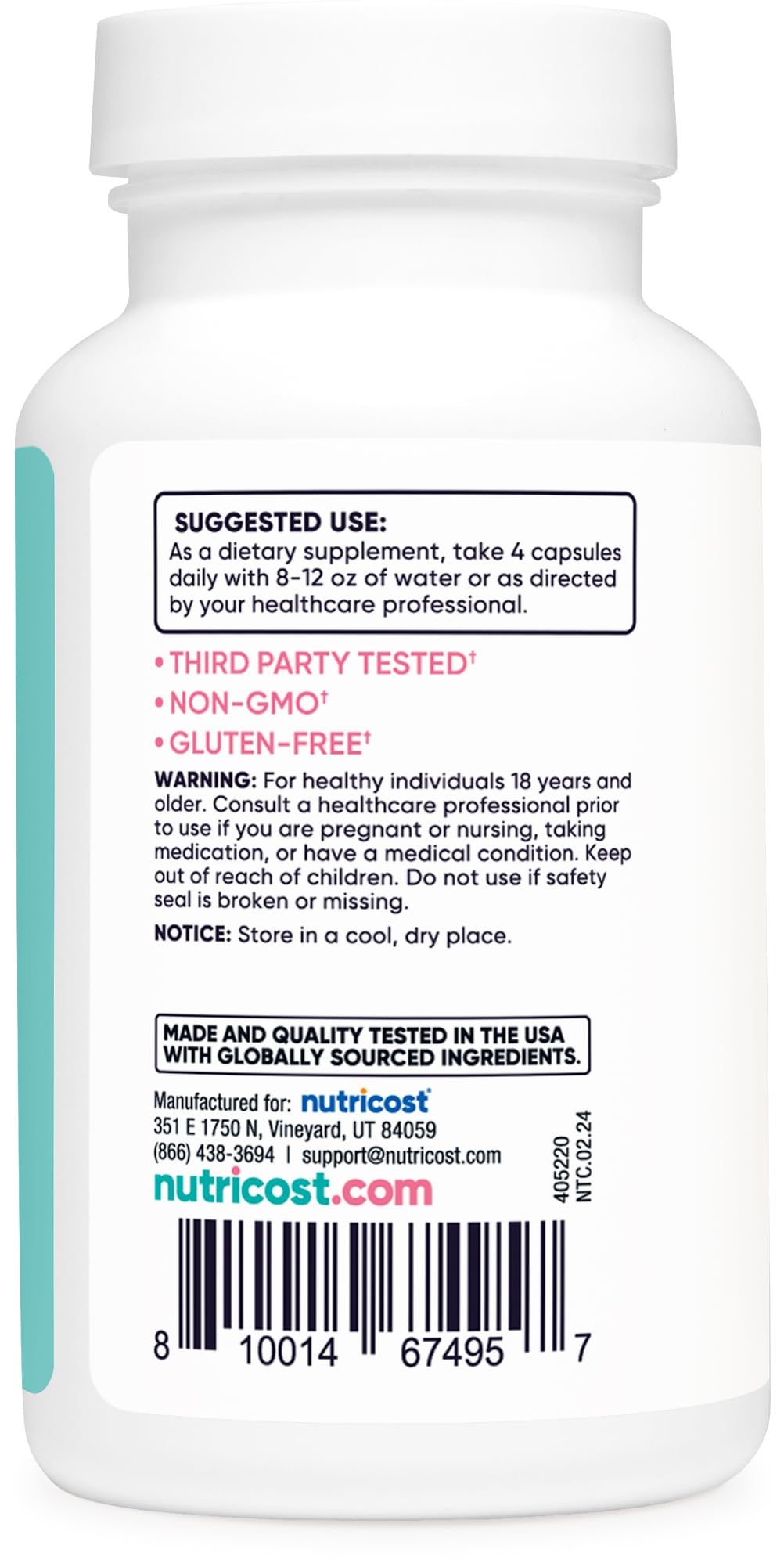 Foto 5 pulgar | Suplemento Nutricost Myo Inositol Y D-chiro Inositol 2000 Mg - Venta Internacional.
