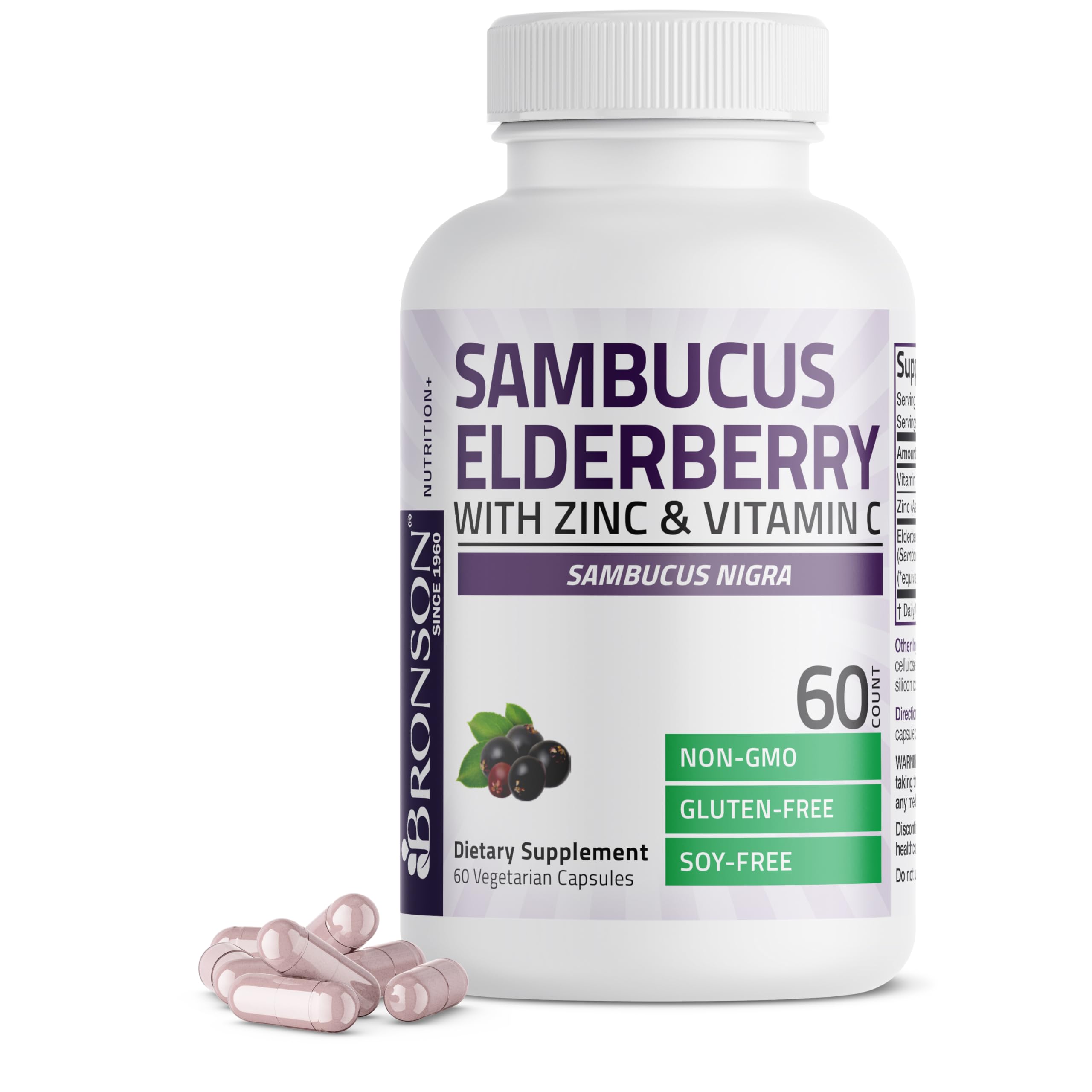 Foto 4 pulgar | Complemente La Baya Del Saúco Bronson Sambucus Con Zinc Y Vitamina C - Venta Internacional.