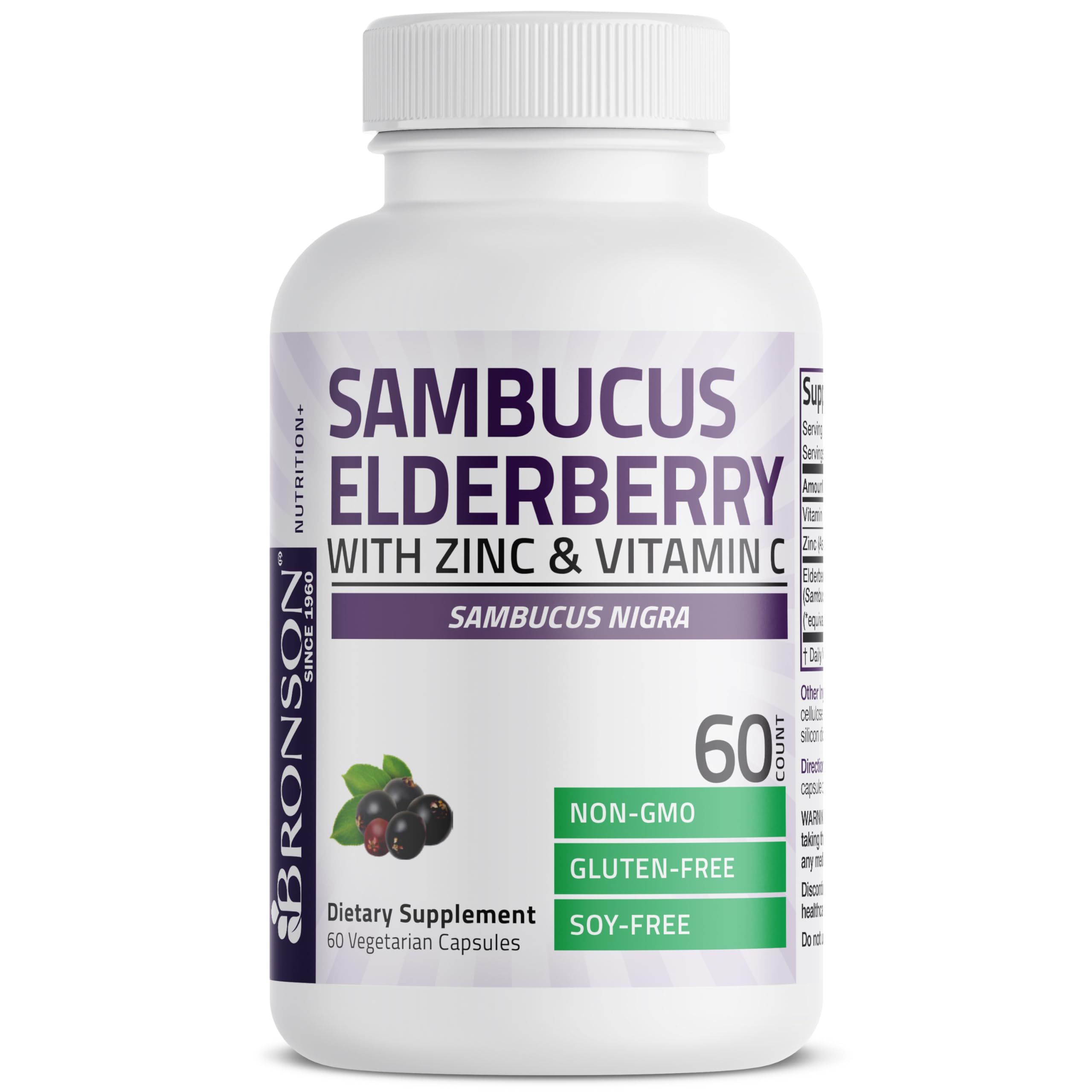 Foto 5 pulgar | Complemente La Baya Del Saúco Bronson Sambucus Con Zinc Y Vitamina C - Venta Internacional.