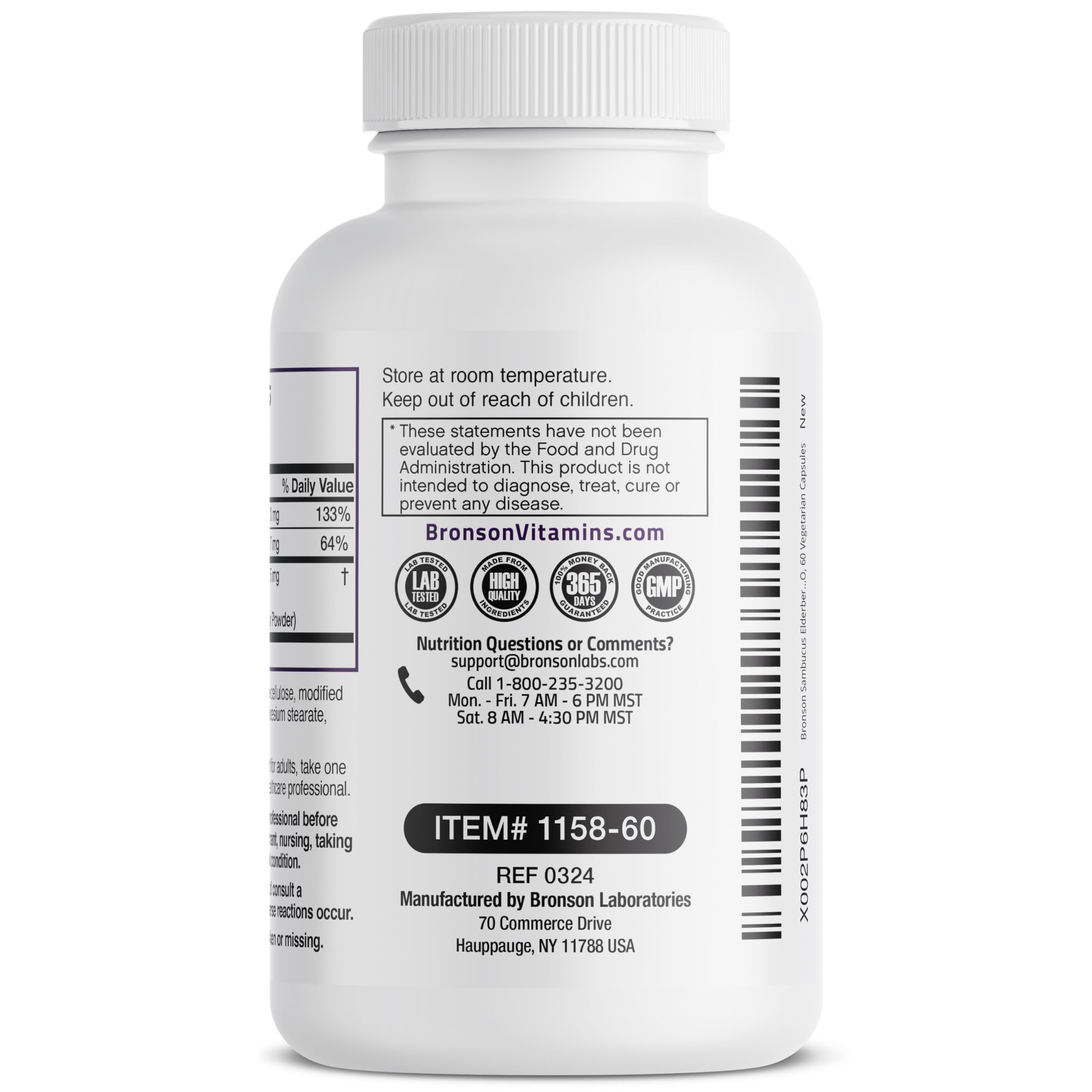 Foto 6 pulgar | Complemente La Baya Del Saúco Bronson Sambucus Con Zinc Y Vitamina C - Venta Internacional.