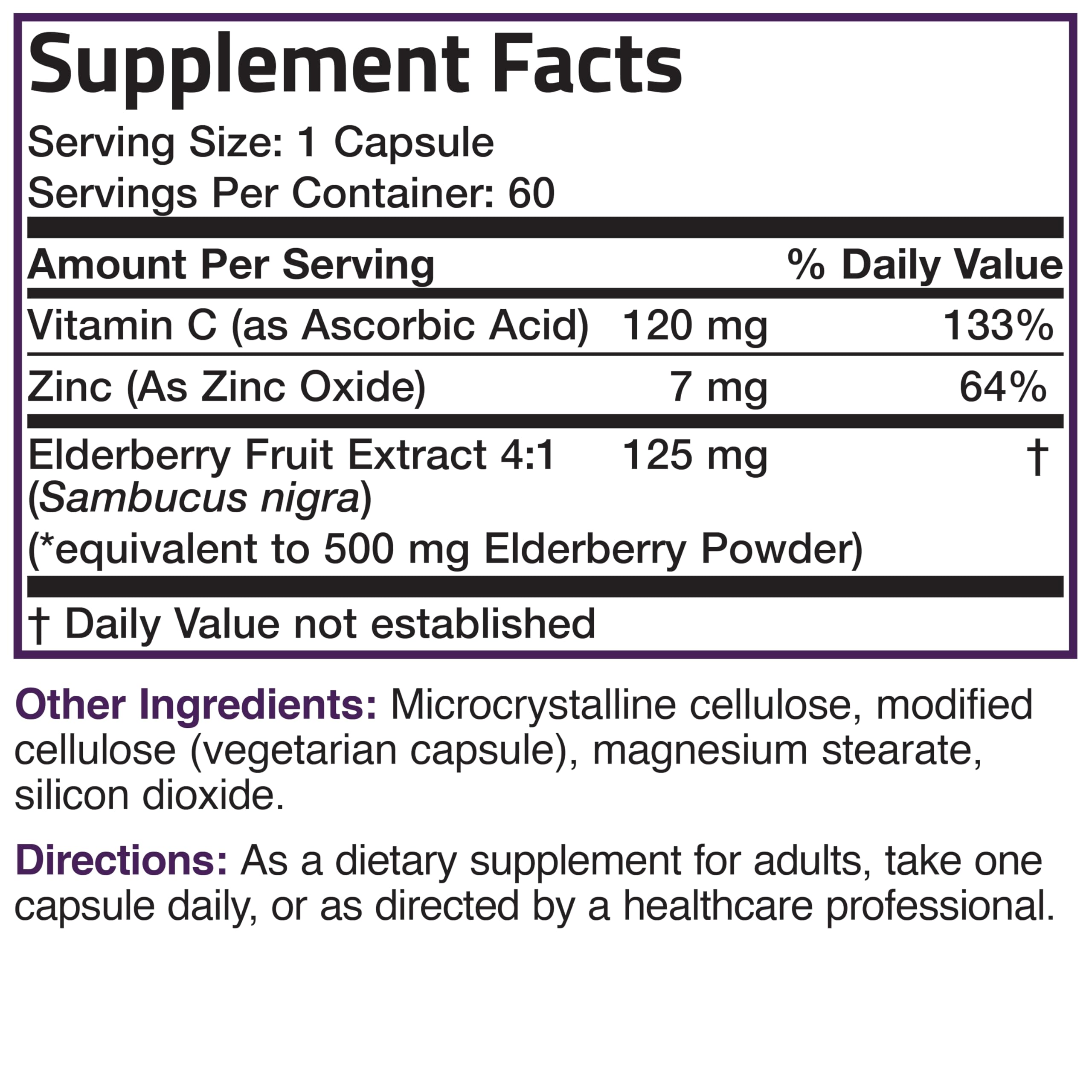Foto 7 pulgar | Complemente La Baya Del Saúco Bronson Sambucus Con Zinc Y Vitamina C - Venta Internacional.