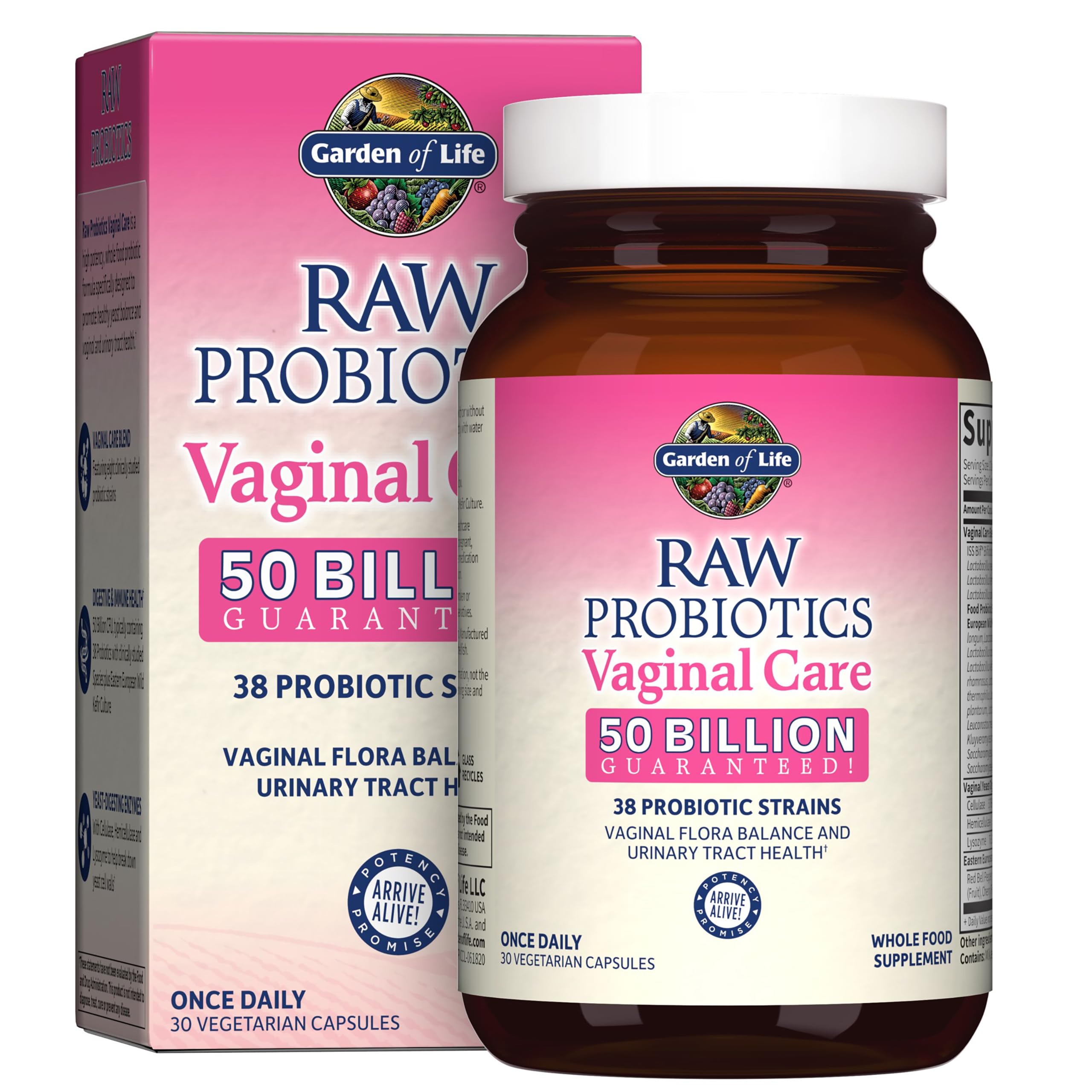 Foto 2 pulgar | Suplemento Garden Of Life Probiotics Raw Probiotics Para El Cuidado Vaginal, 30 Cápsulas - Venta Internacional.
