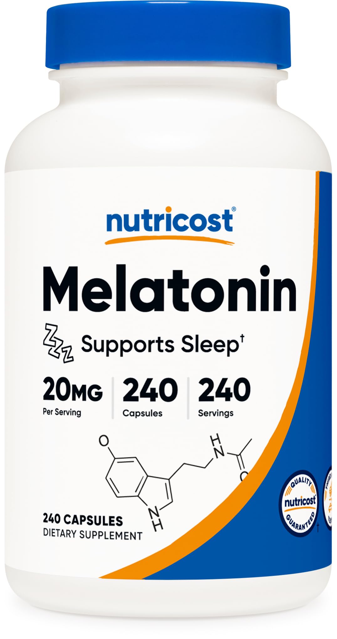 Foto 2 pulgar | Suplemento Nutricost Melatonin 20 Mg 240 Cápsulas - Venta Internacional.