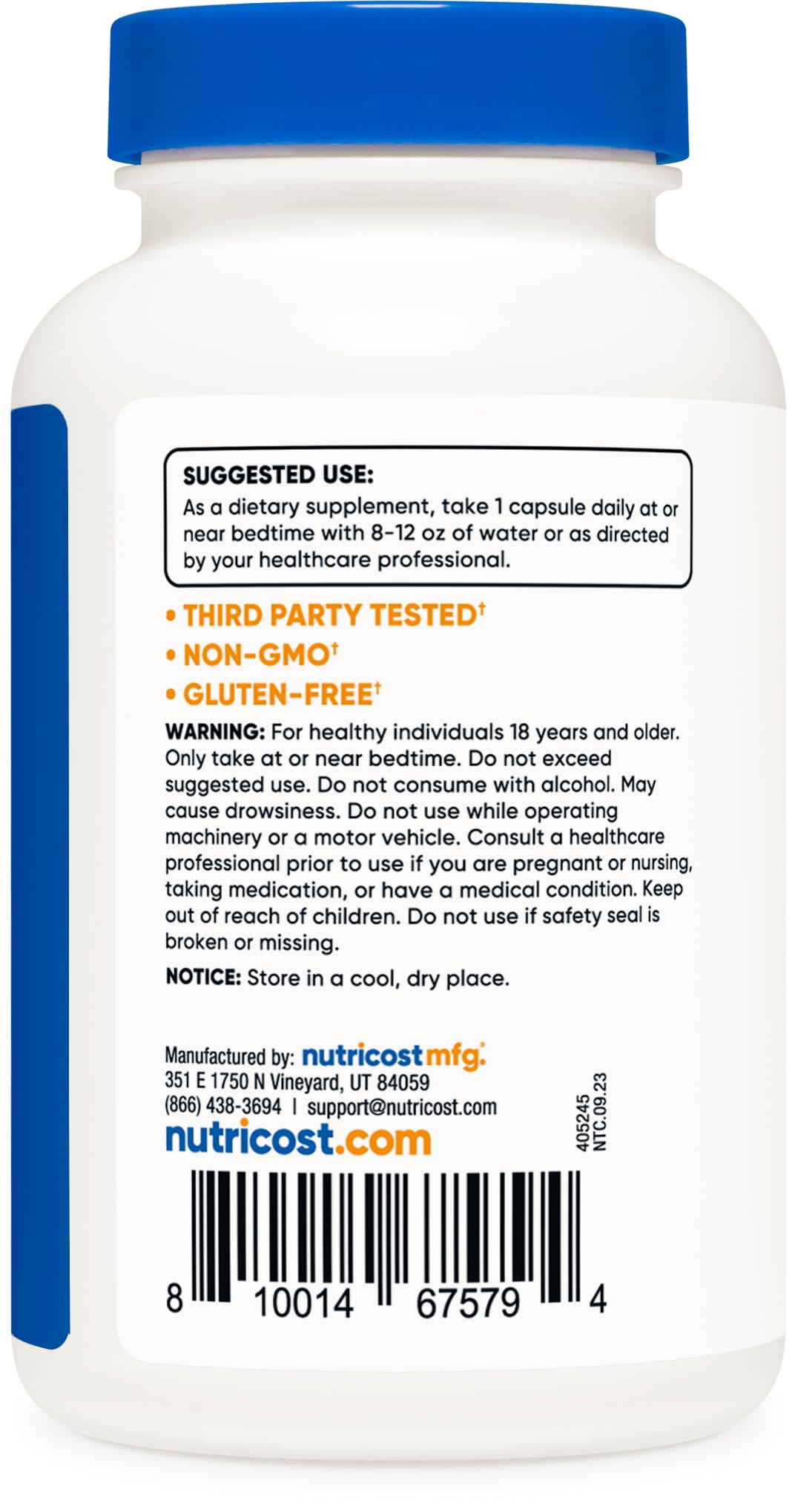 Foto 4 pulgar | Suplemento Nutricost Melatonin 20 Mg 240 Cápsulas - Venta Internacional.