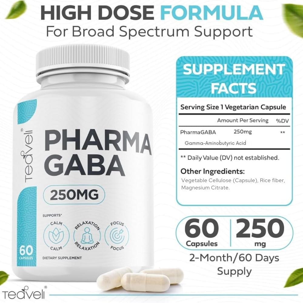 Foto 3 pulgar | Suplemento Teaveli Pharma Gaba 250 Mg Para Relajarse Y Dormir - Venta Internacional.
