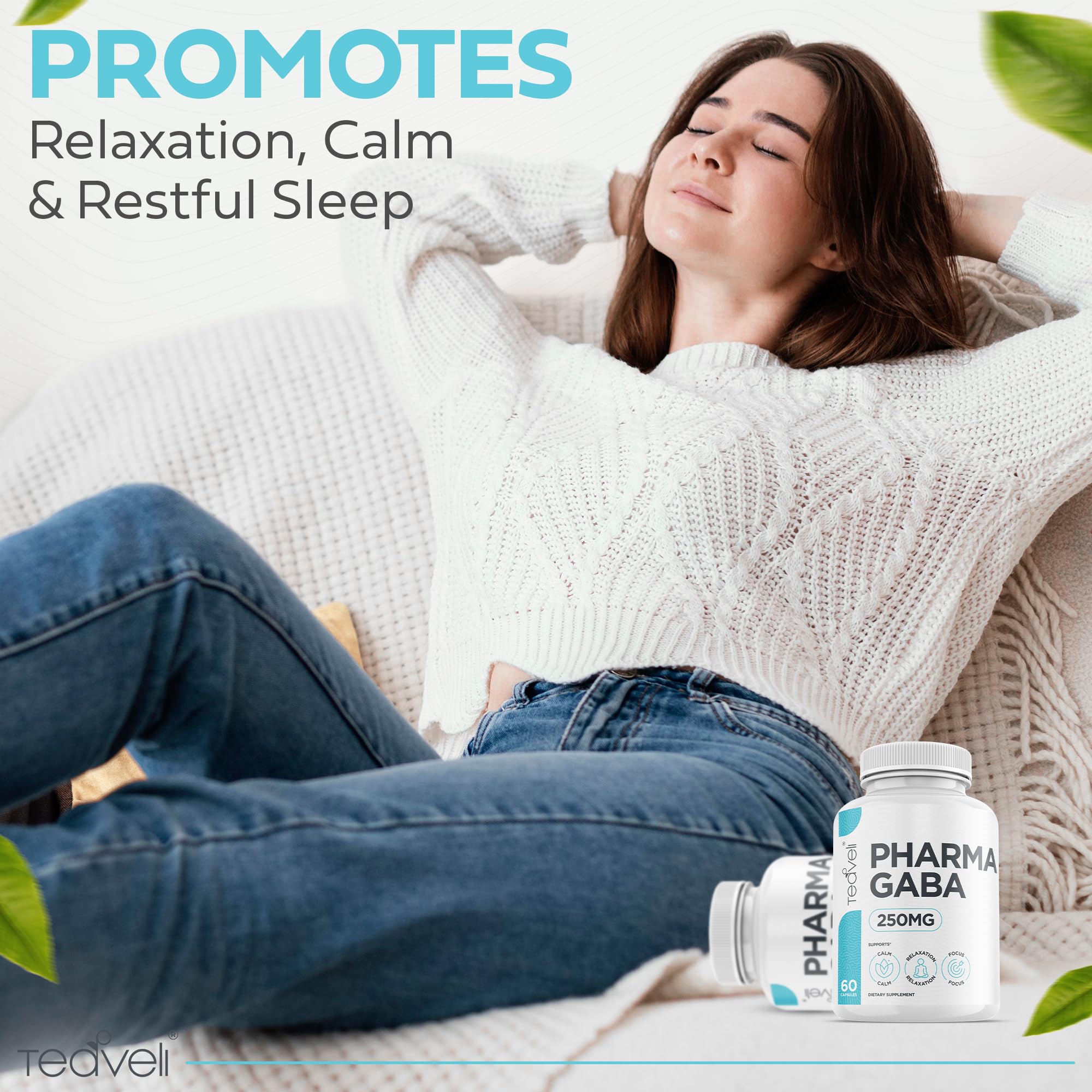 Foto 7 pulgar | Suplemento Teaveli Pharma Gaba 250 Mg Para Relajarse Y Dormir - Venta Internacional.