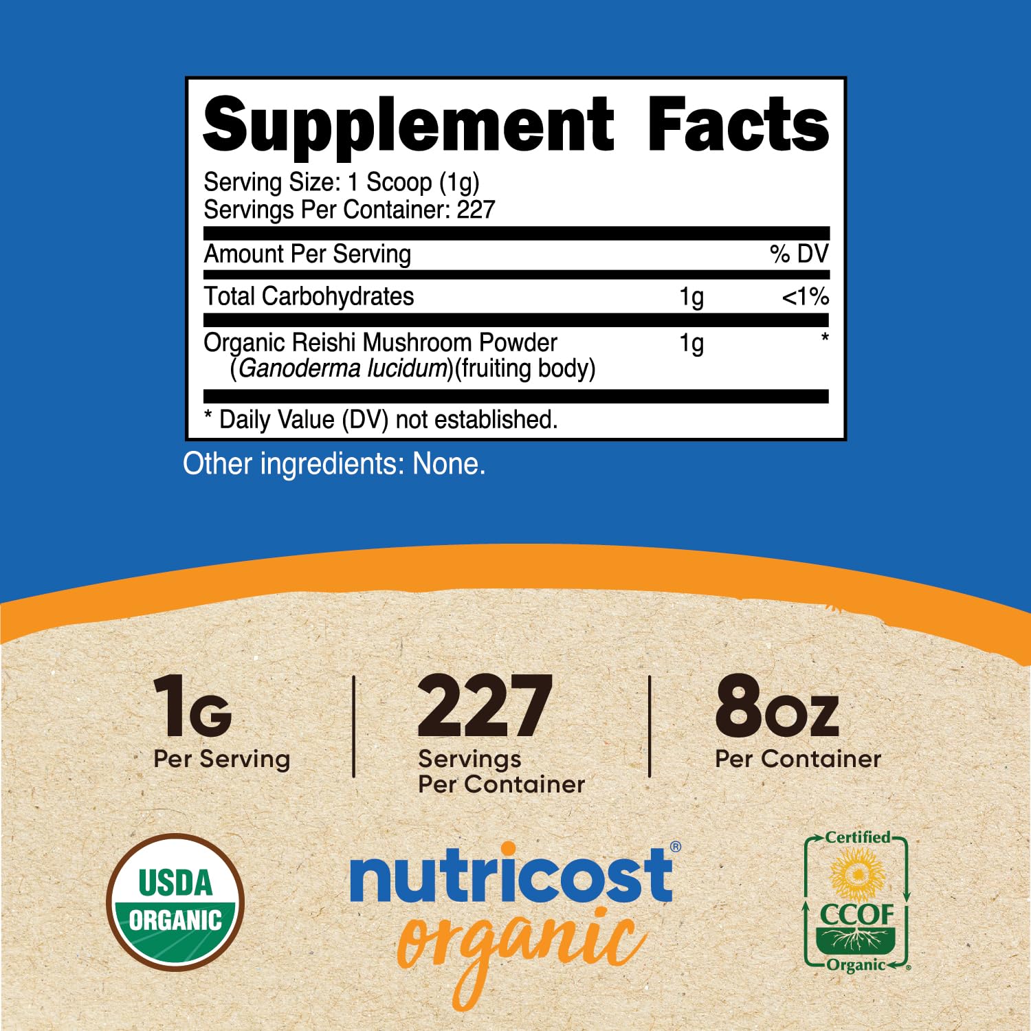 Foto 3 pulgar | Suplemento Nutricost Organic Reishi En Polvo 227 G - Venta Internacional.