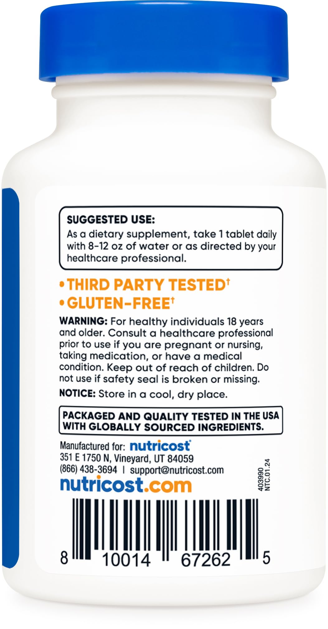 Foto 5 pulgar | Suplemento Nutricost Kelp Tablets 325 Mcg De Yodo 240 Tabletas - Venta Internacional.