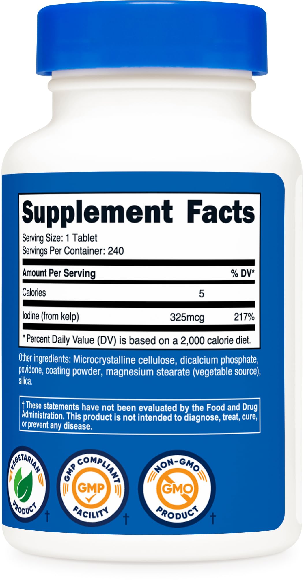 Foto 6 pulgar | Suplemento Nutricost Kelp Tablets 325 Mcg De Yodo 240 Tabletas - Venta Internacional.