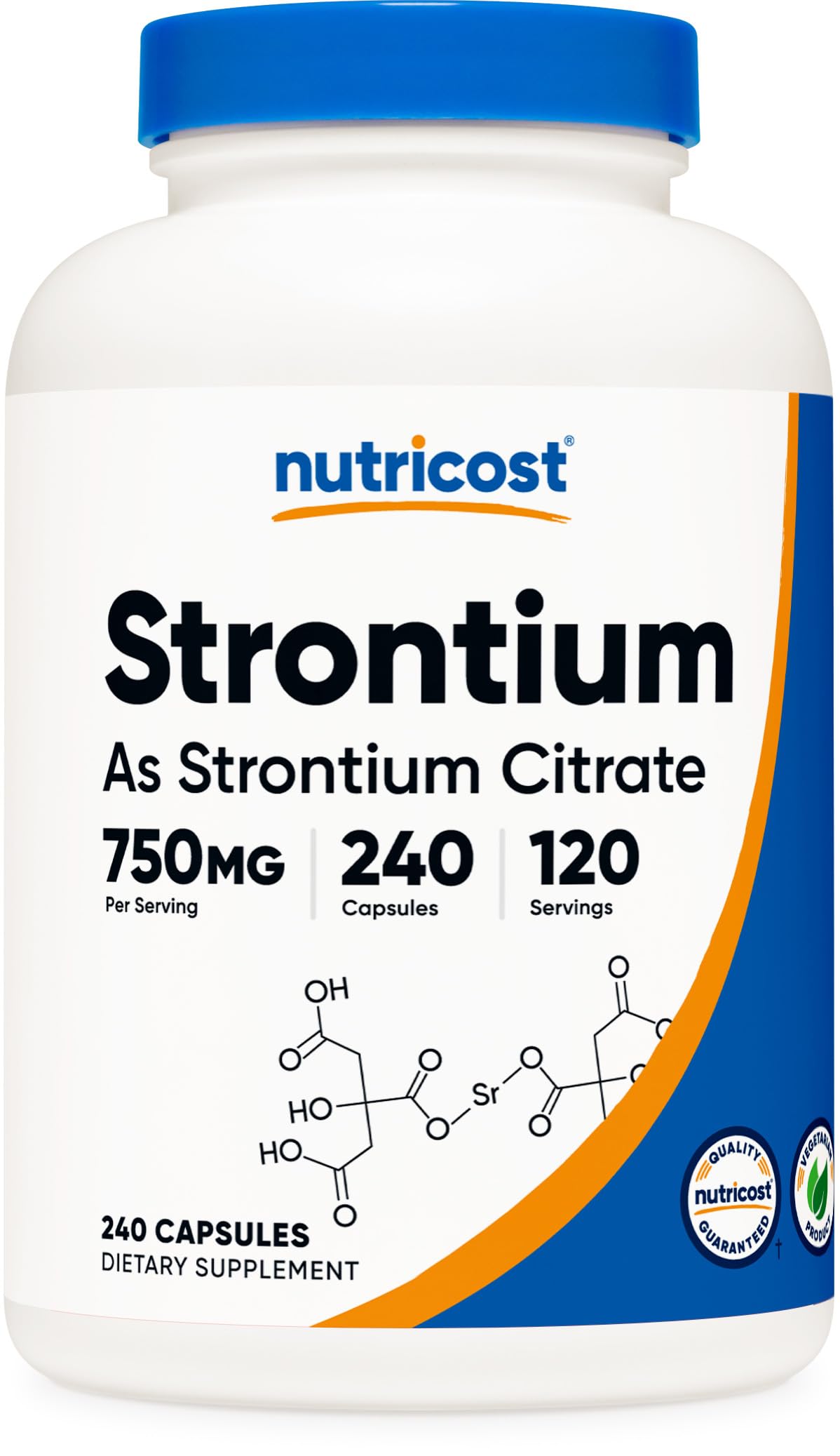 Suplemento Nutricost De Citrato De Estroncio 750 Mg 240 Cápsulas - Venta Internacional.